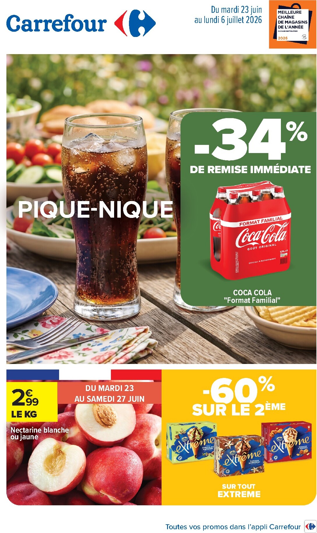 Flyer Carrefour - Pique-Nique pour la semaine prochaine du du mardi 23/06/2026 au du lundi 06/07/2026