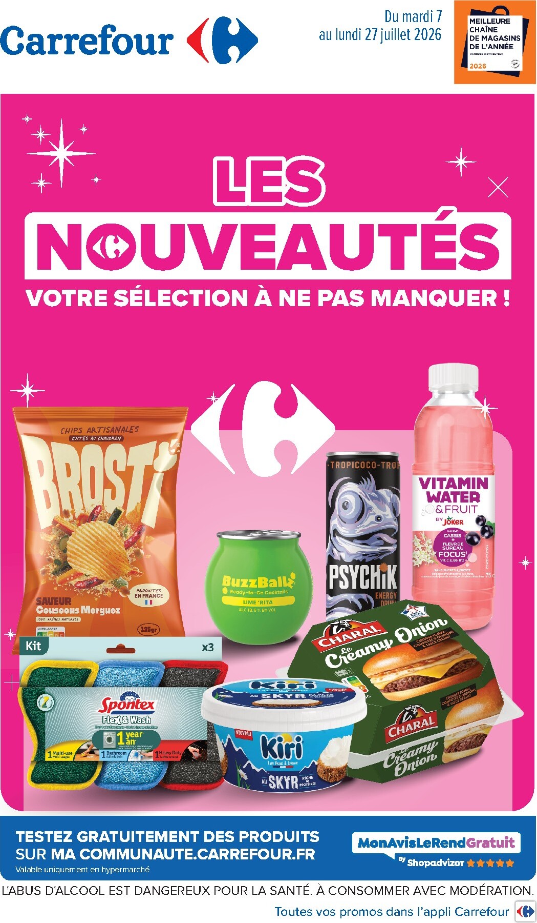 Flyer Carrefour - LES NOUVEAUTÉS DE JUILLET pour la semaine prochaine du du mardi 07/07/2026 au du lundi 27/07/2026