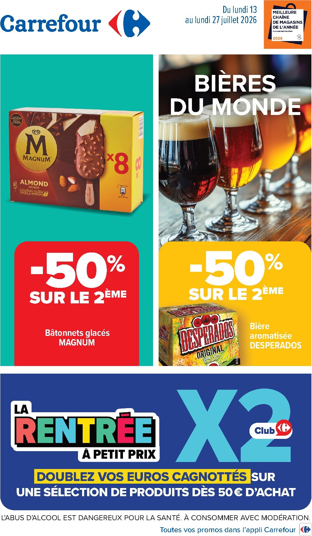 Flyer Carrefour pour la semaine prochaine du du lundi 13/07/2026 au du lundi 27/07/2026