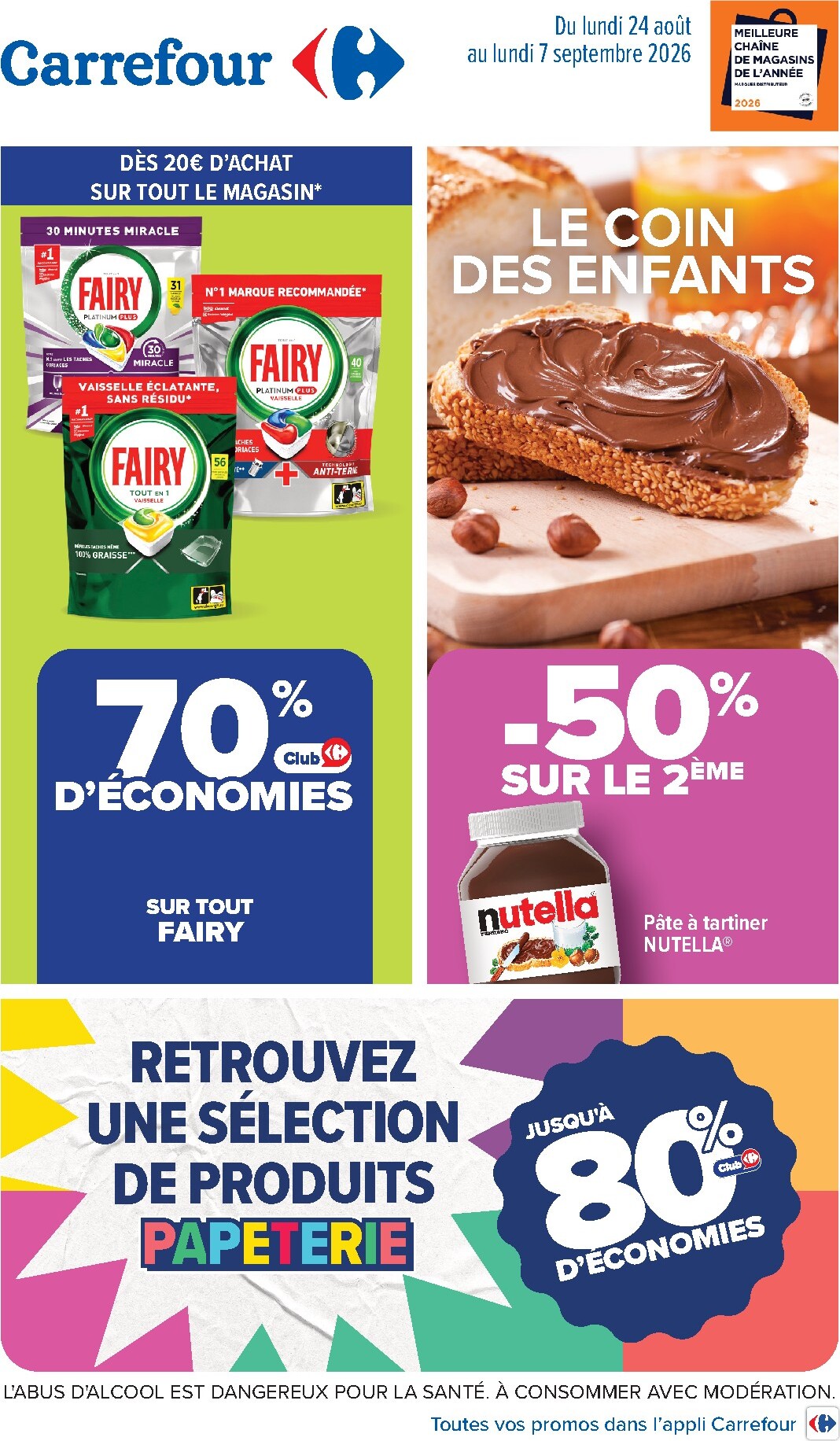 Flyer Carrefour pour la semaine prochaine du du lundi 24/08/2026 au du lundi 07/09/2026