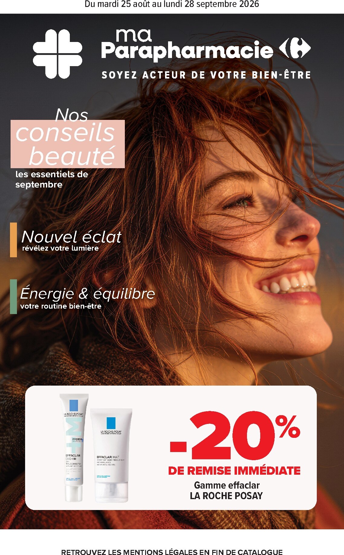 Flyer Carrefour - Parapharmacie pour la semaine prochaine du du mardi 25/08/2026 au du lundi 28/09/2026
