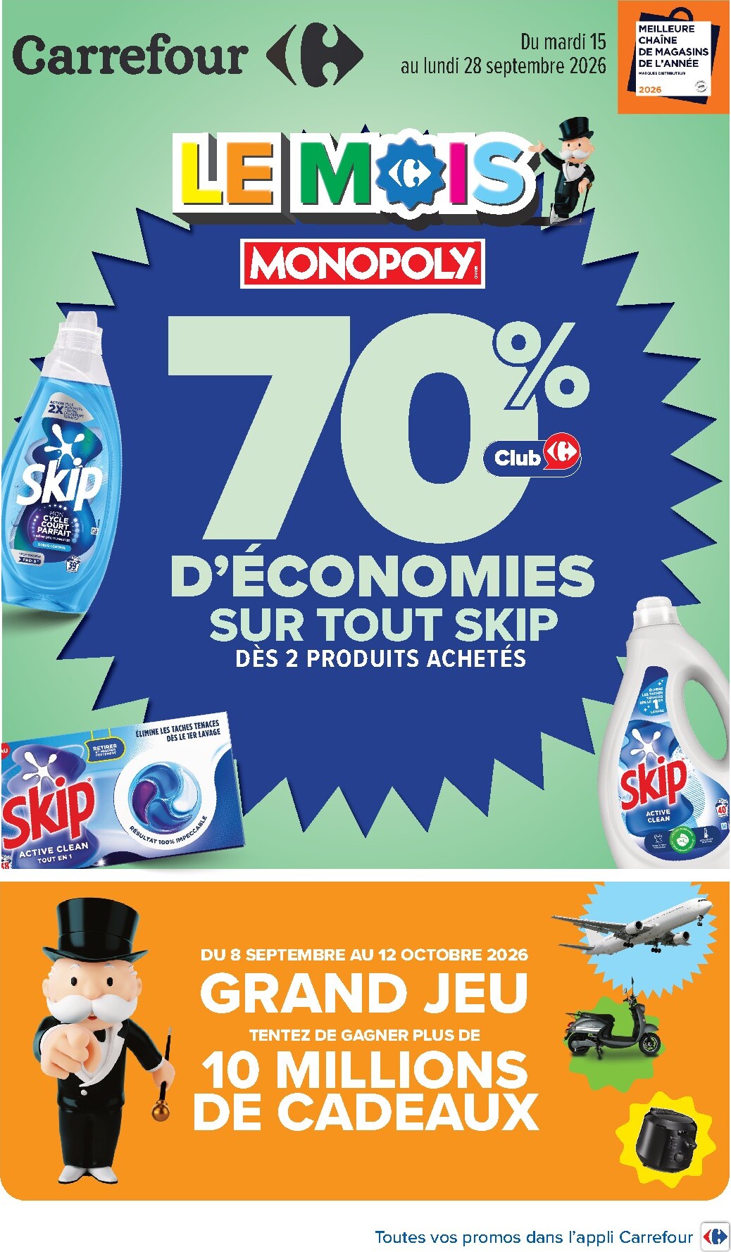 Flyer Carrefour pour la semaine prochaine du du mardi 15/09/2026 au du lundi 28/09/2026