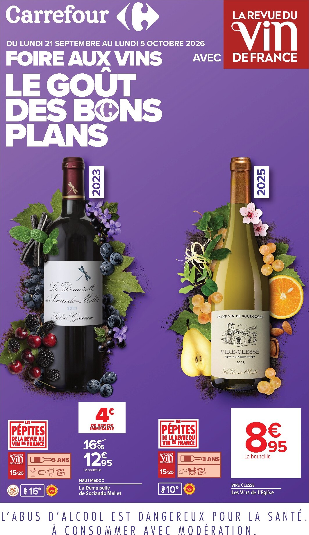 Flyer Carrefour - Foire aux vins pour la semaine prochaine du du lundi 21/09/2026 au du lundi 05/10/2026