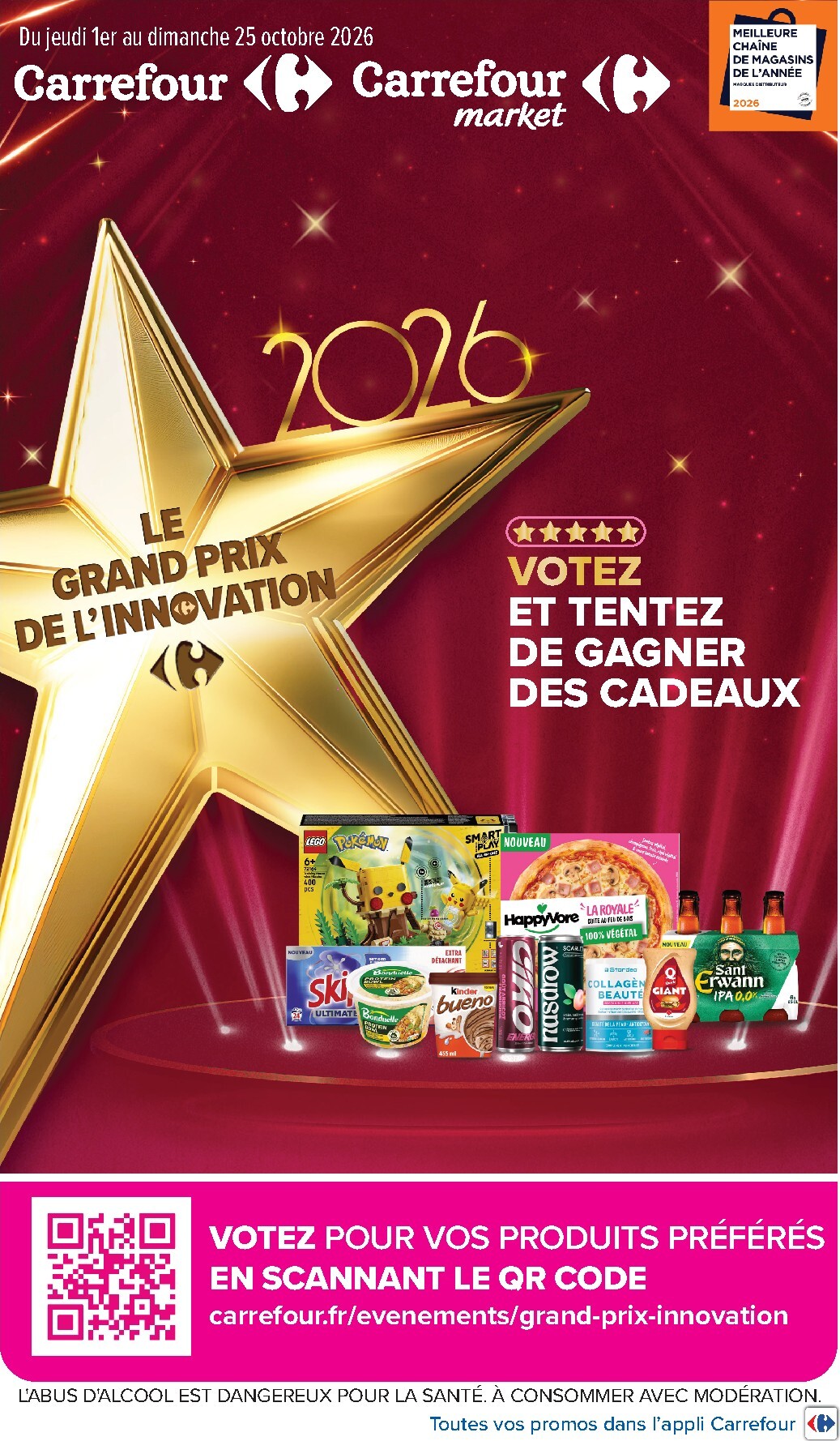 Flyer Carrefour - Le Grand Prix De L'innovation 2026 pour la semaine prochaine du de jeudi 01/10/2026 au du dimanche 25/10/2026