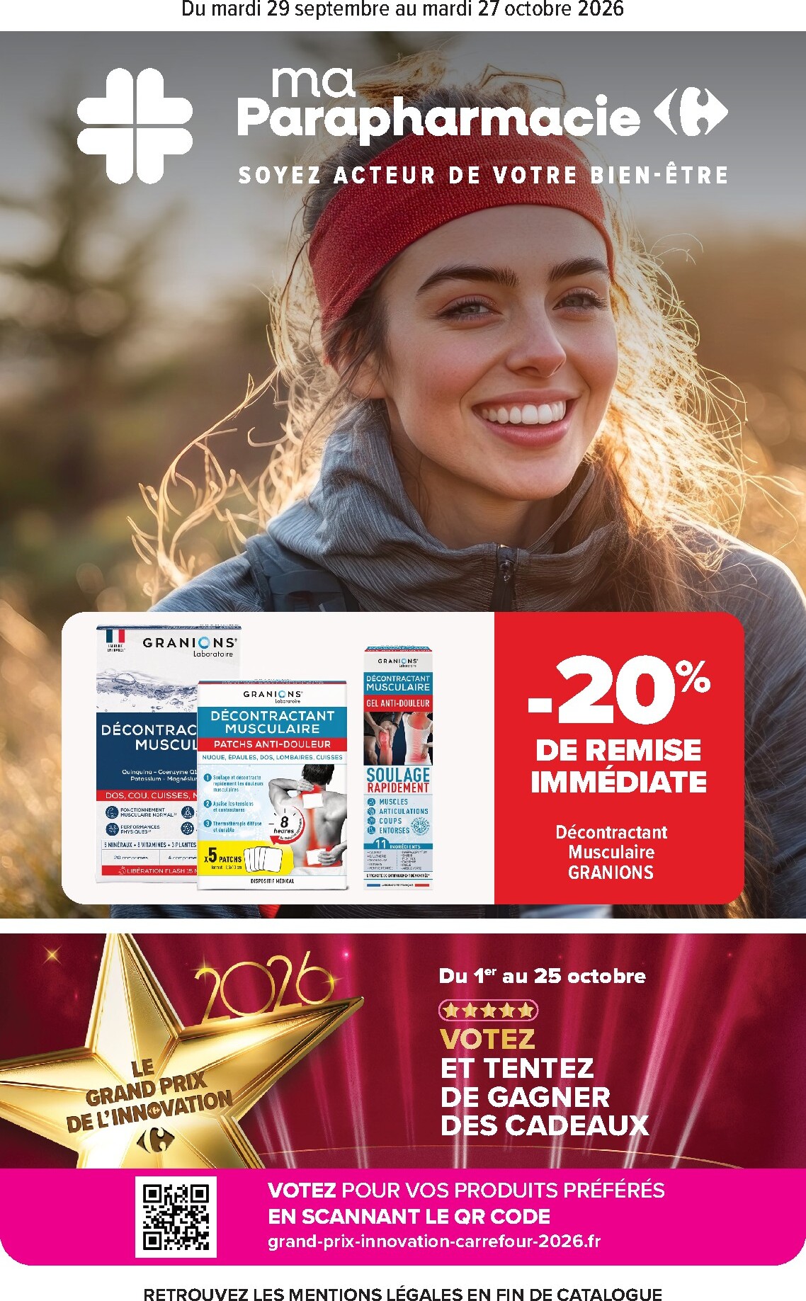 Flyer Carrefour - Parapharmacie pour la semaine prochaine du du mardi 29/09/2026 au du mardi 27/10/2026