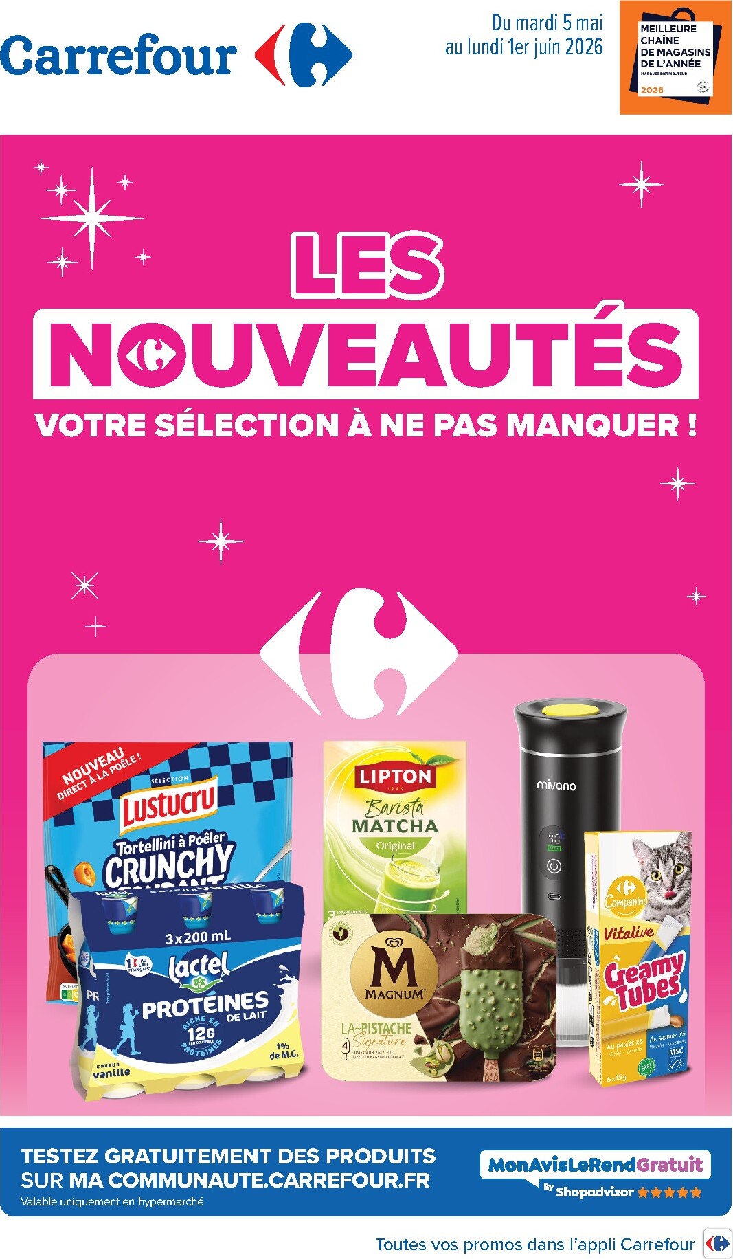 Flyer Carrefour - Les Nouveautés de Mai pour la semaine prochaine du du mardi 05/05/2026 au du lundi 01/06/2026