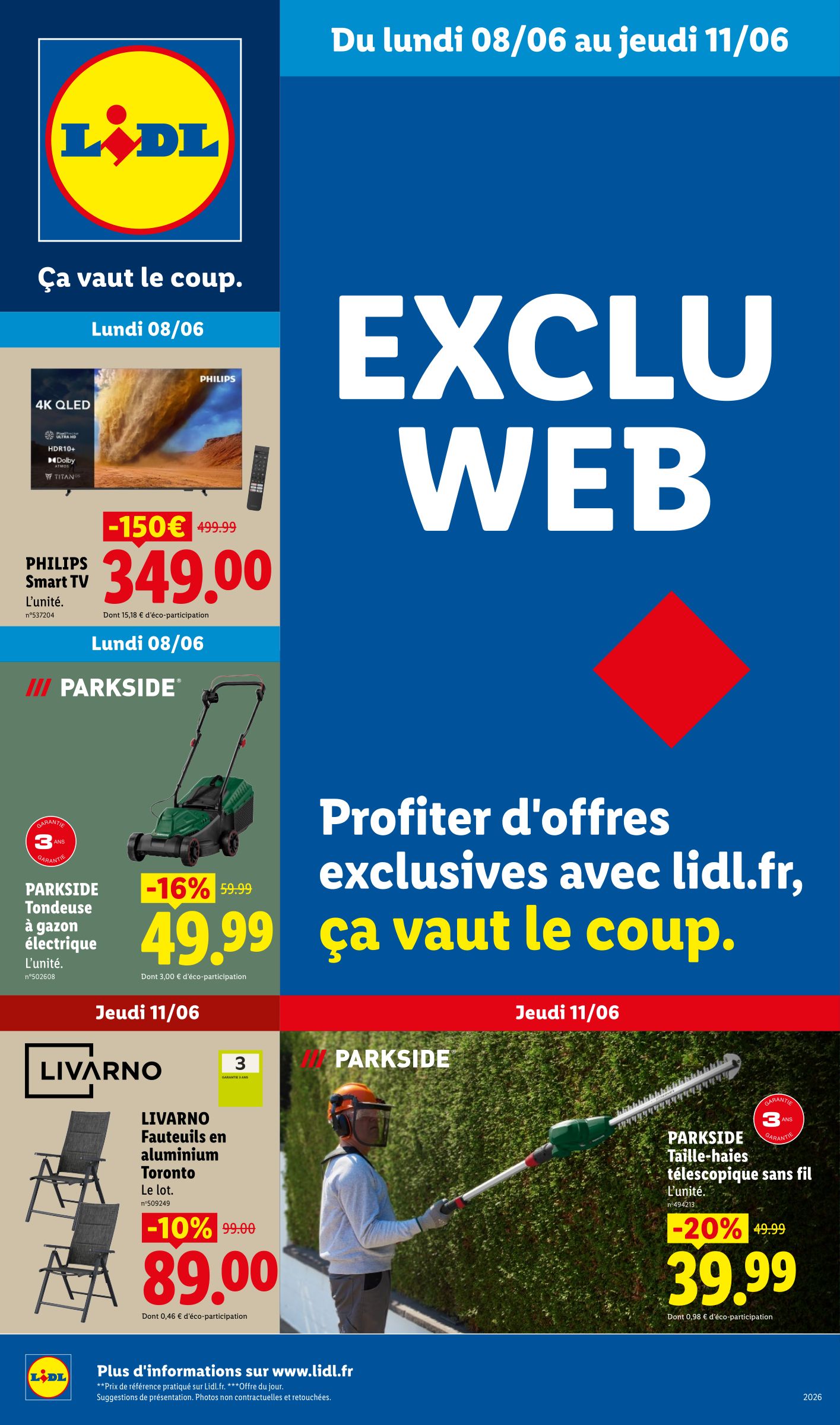 Current Lidl - Les Exclus Web leaflet valid from du lundi 08/06/2026 to de jeudi 11/06/2026