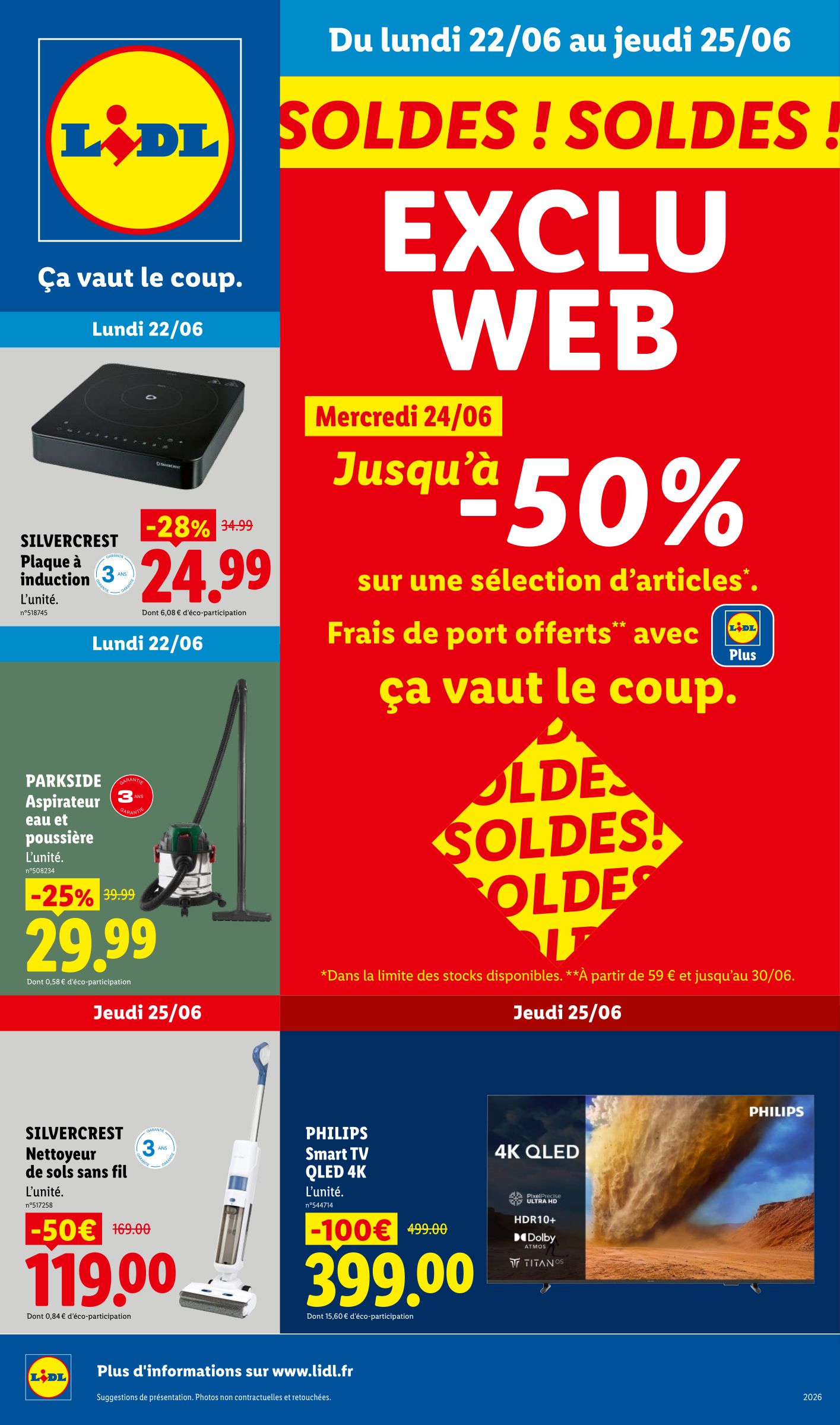 Current Lidl - Exclus Web leaflet valid from du lundi 22/06/2026 to de jeudi 25/06/2026