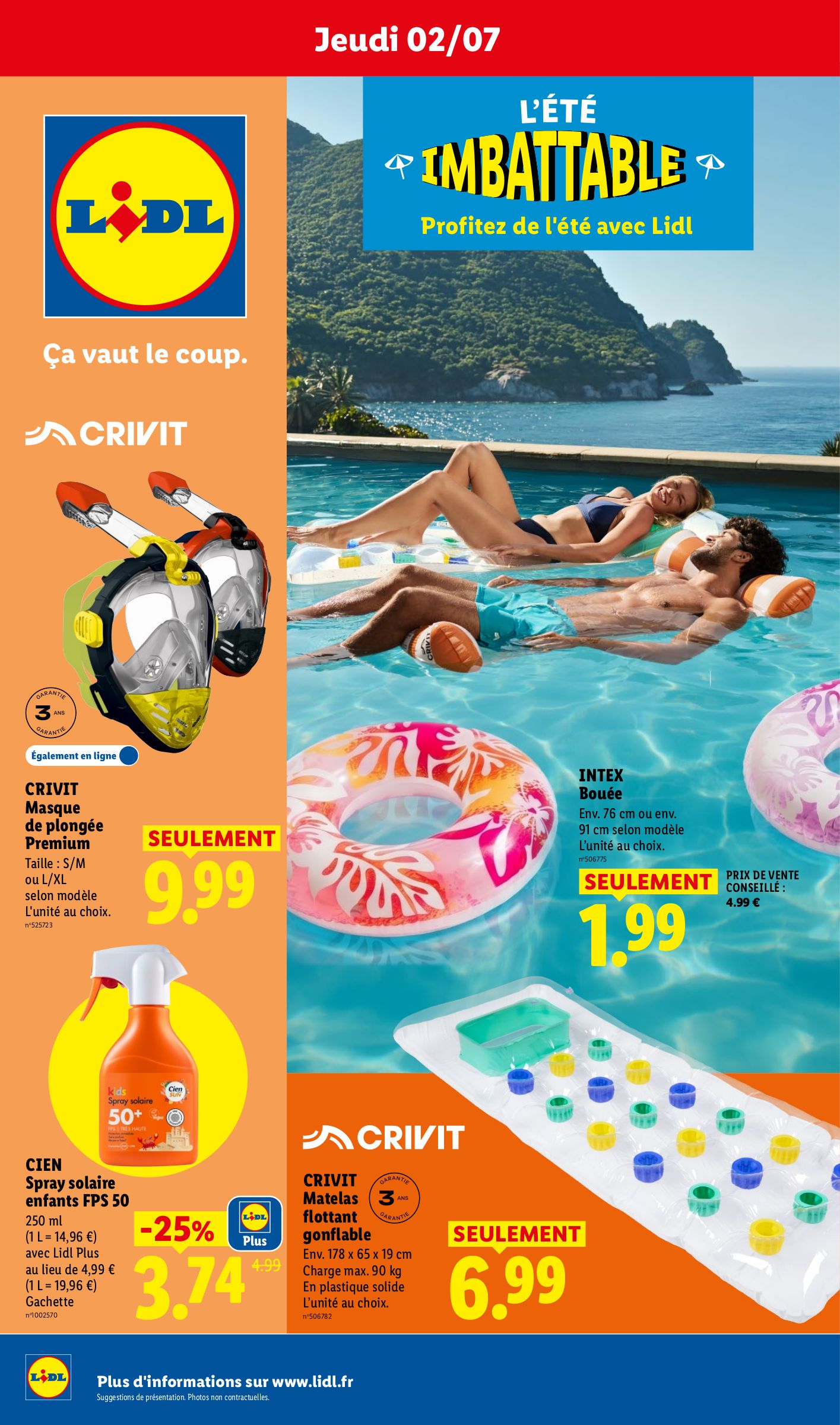 Flyer Lidl - Profitez de l'été avec pour la semaine prochaine du de jeudi 02/07/2026 au du mercredi 08/07/2026