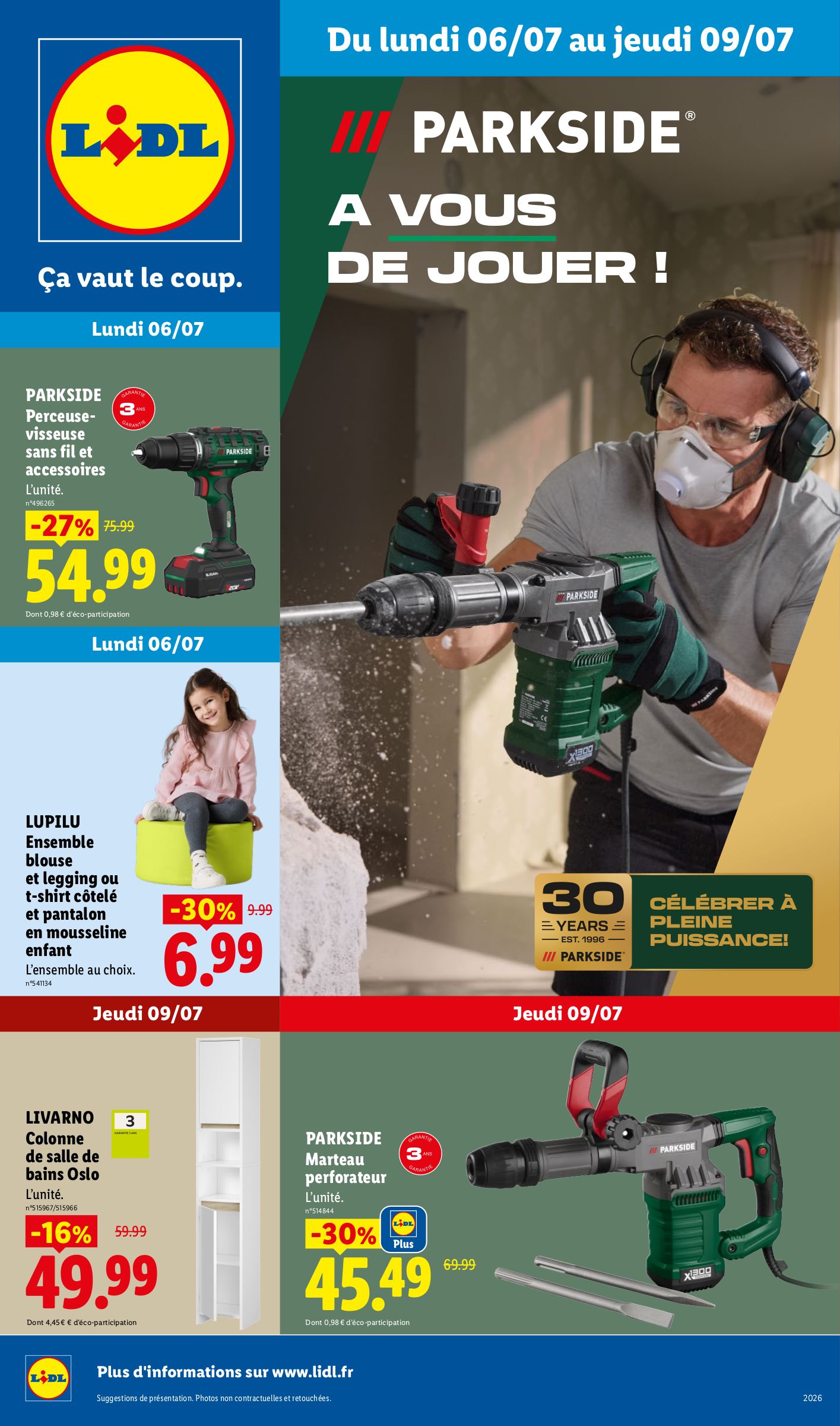 Current Lidl - Exclus Web leaflet valid from du lundi 06/07/2026 to de jeudi 09/07/2026