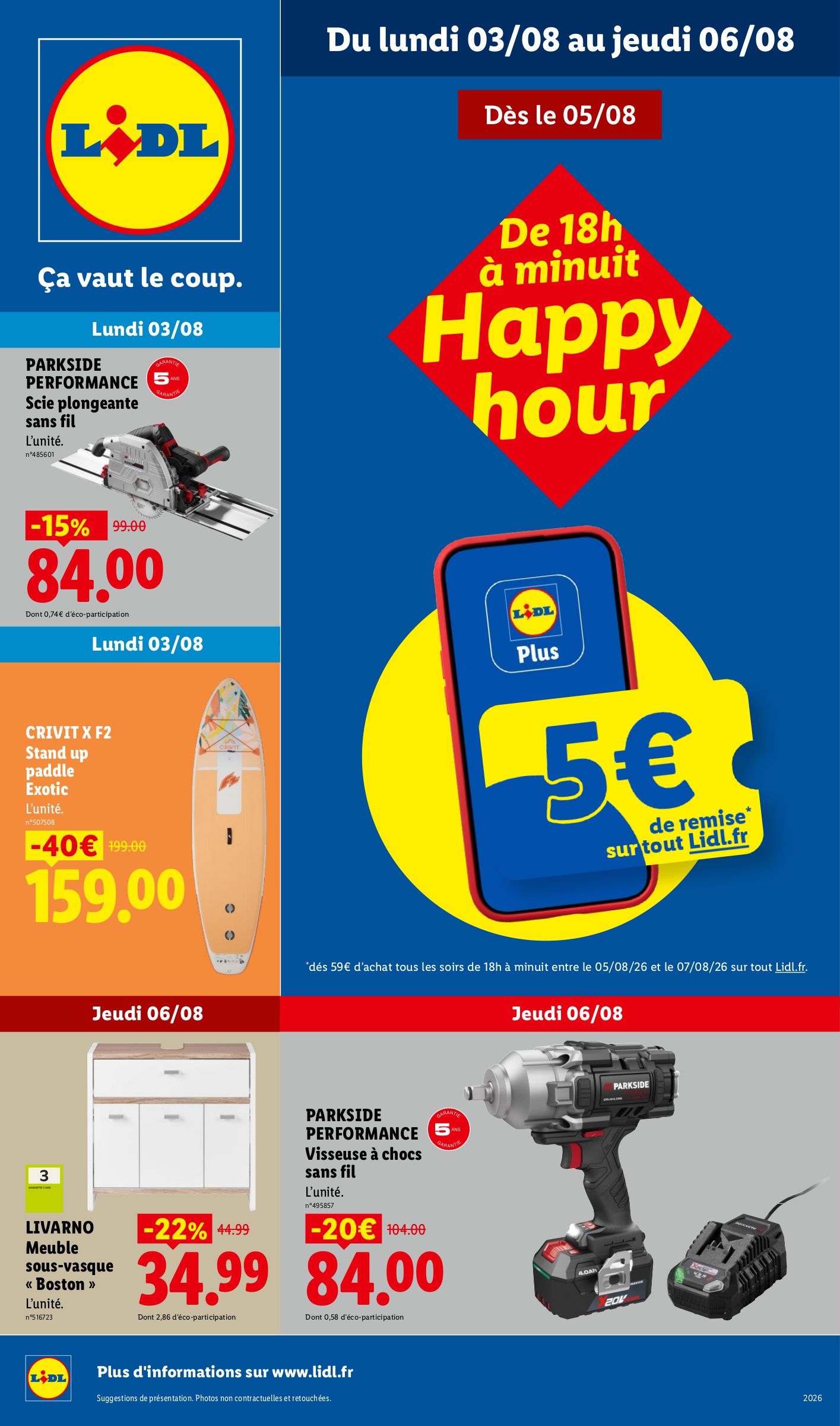 Current Lidl - Exclus Web leaflet valid from du lundi 03/08/2026 to du dimanche 09/08/2026