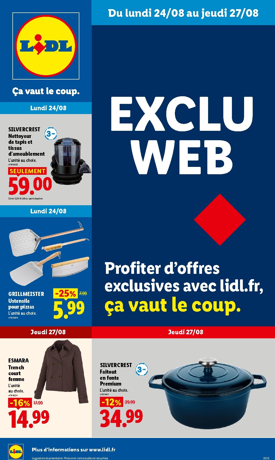 Current Lidl - Exclu Web leaflet valid from du lundi 24/08/2026 to de jeudi 27/08/2026
