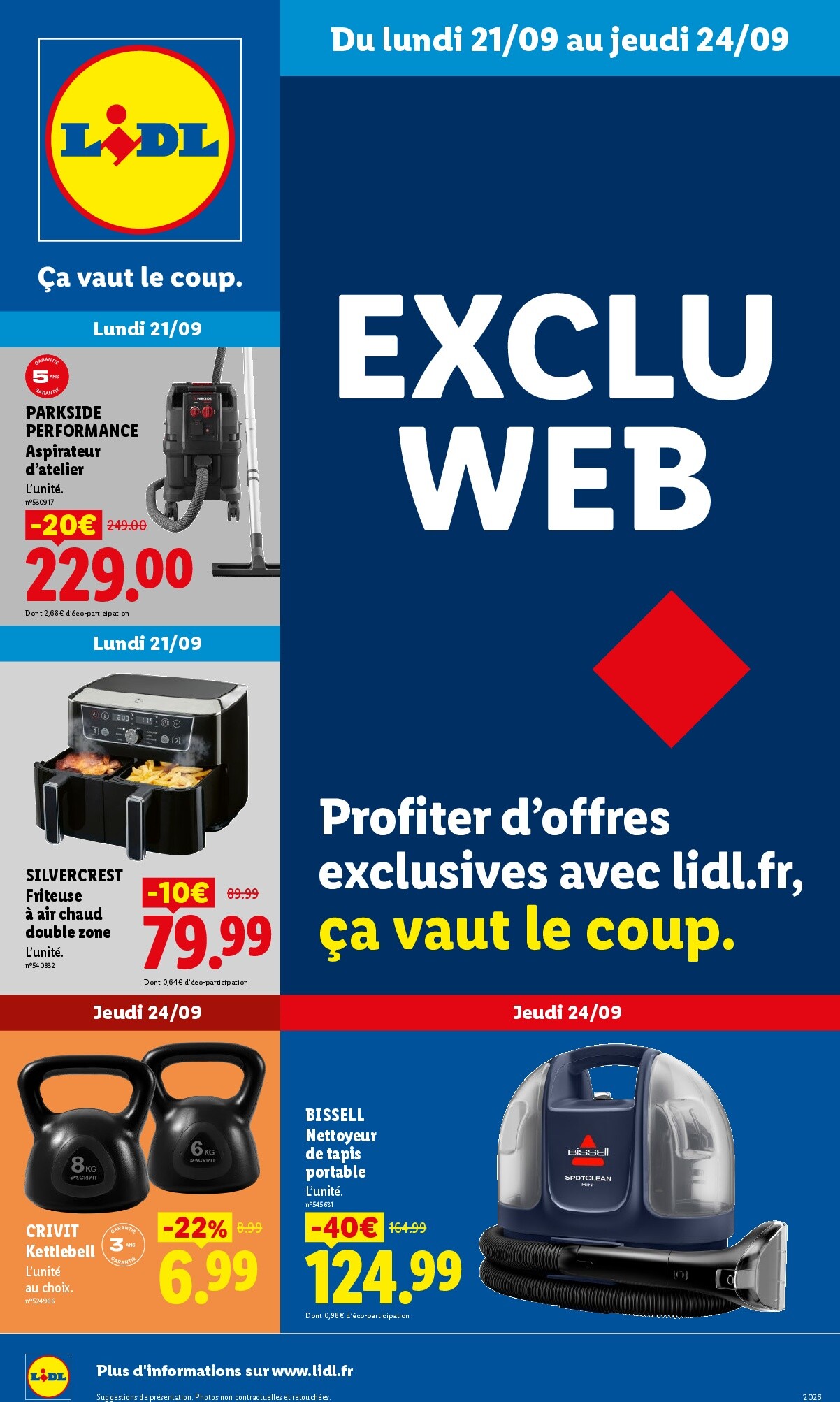 Current Lidl - Exclu Web leaflet valid from du lundi 21/09/2026 to de jeudi 24/09/2026