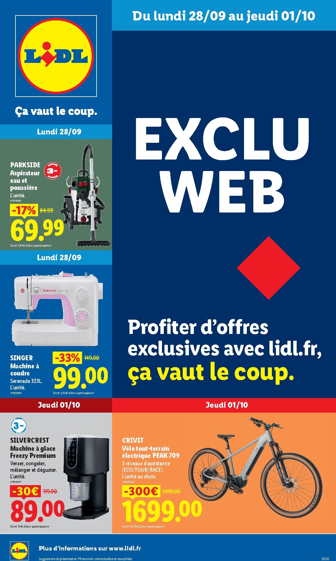 Current Lidl - Exclu Web leaflet valid from du lundi 28/09/2026 to de jeudi 01/10/2026
