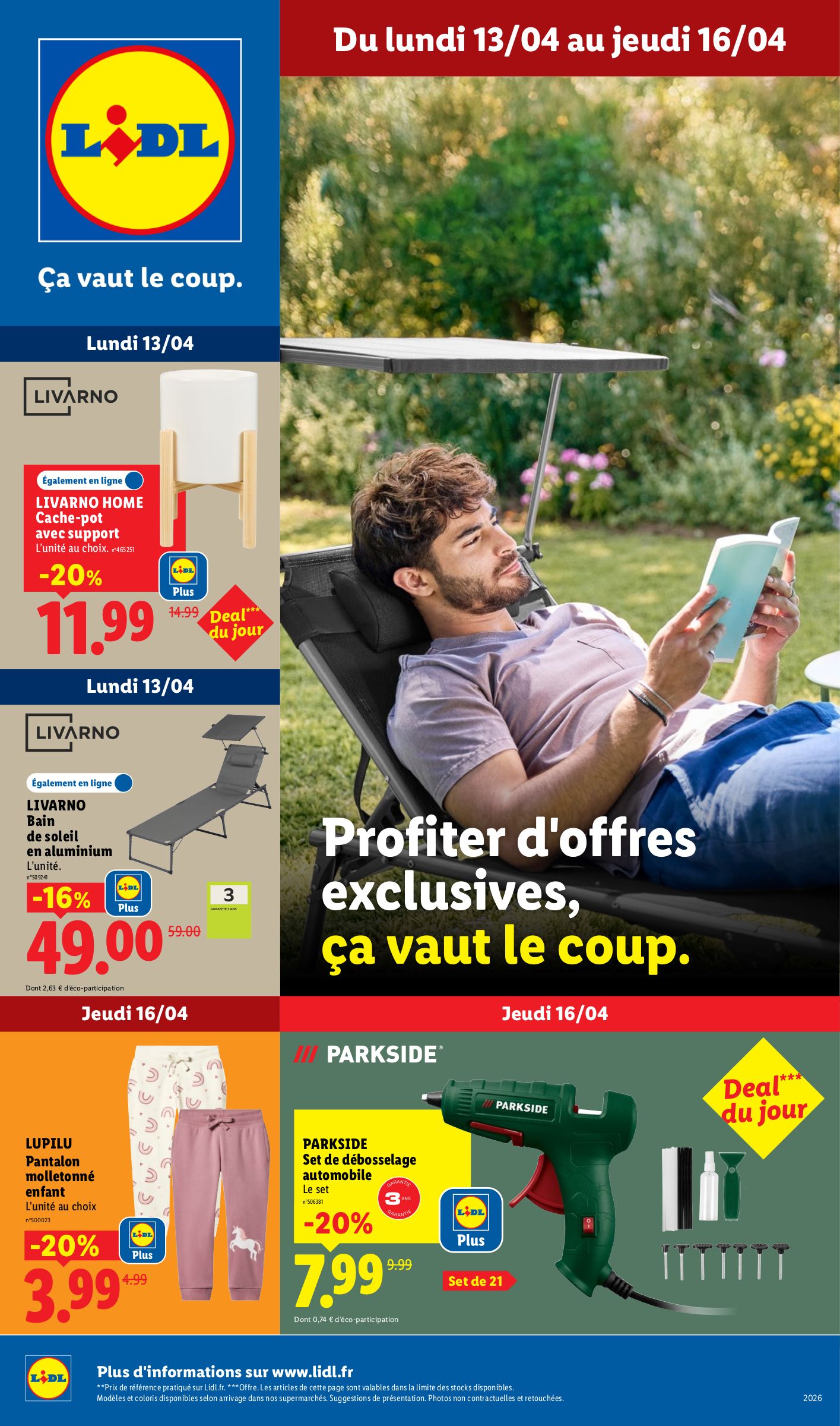 Flyer Lidl - Les bonnes affaires de la semaine pour la semaine prochaine du du lundi 13/04/2026 au de jeudi 16/04/2026