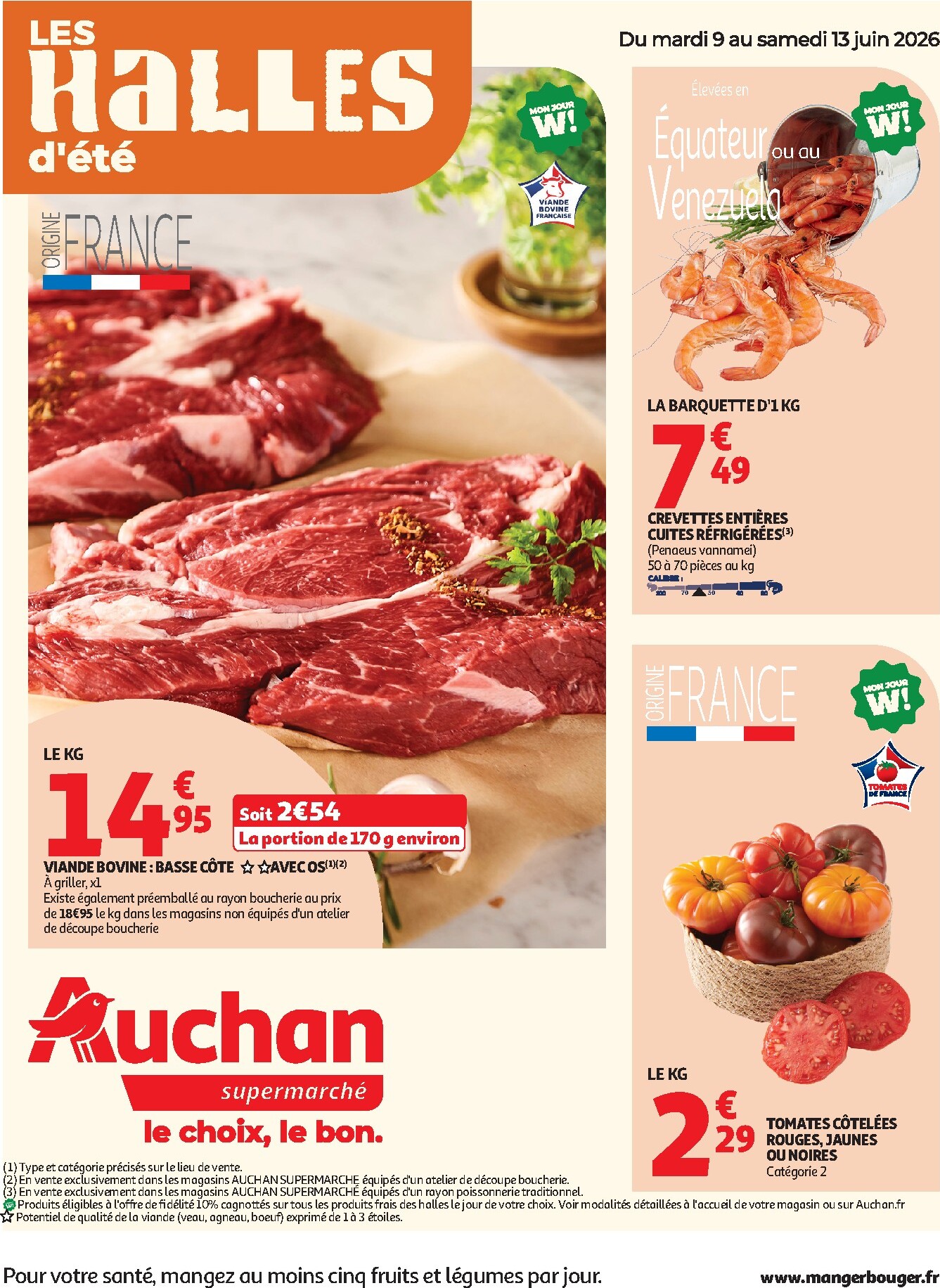 Flyer Auchan Supermarché - Halles & alcools pour la semaine prochaine du du mardi 09/06/2026 au du samedi 13/06/2026