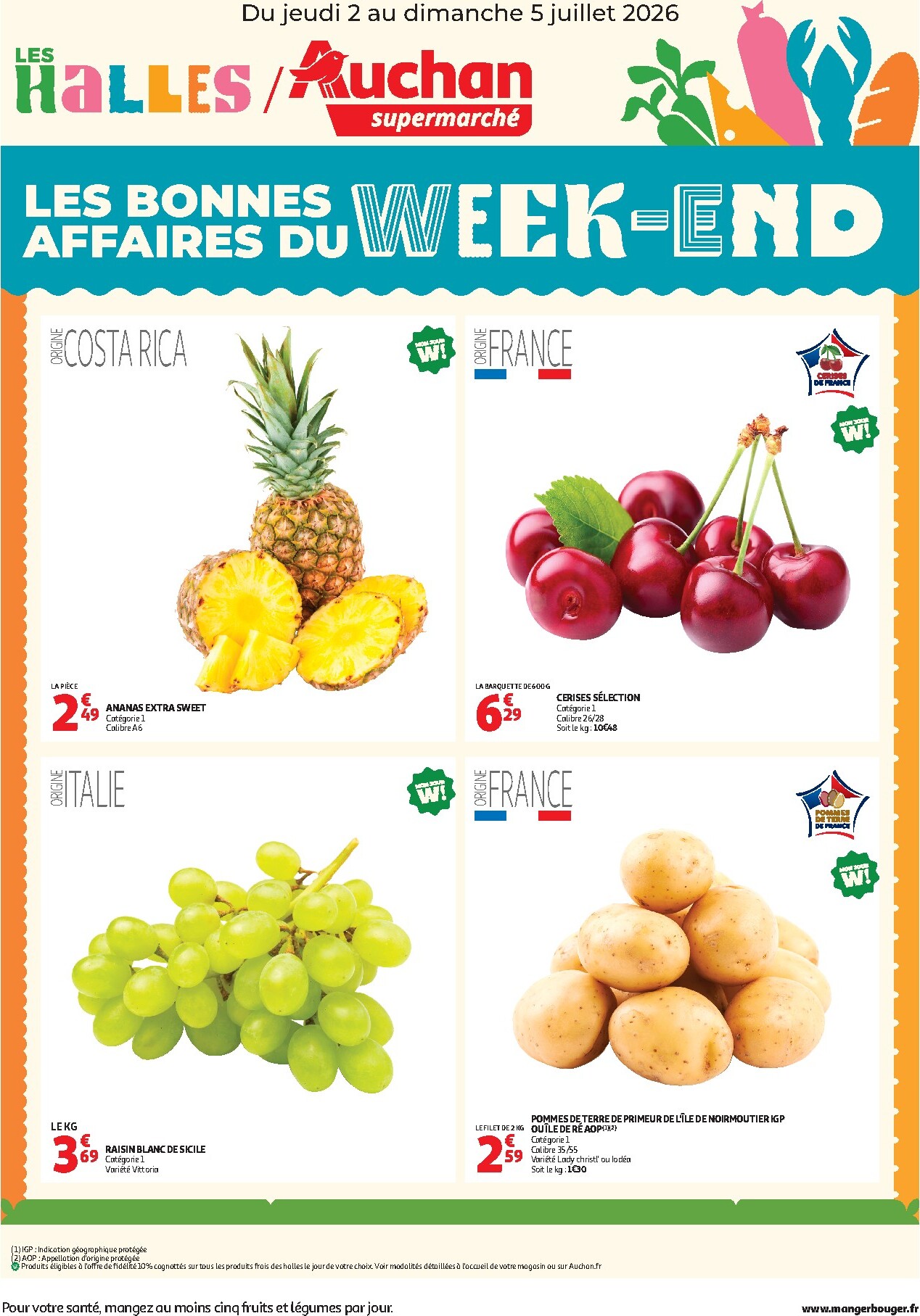 Current Auchan - Les bons plan du week end dans votre super - Supermarché leaflet valid from de jeudi 02/07/2026 to du dimanche 05/07/2026