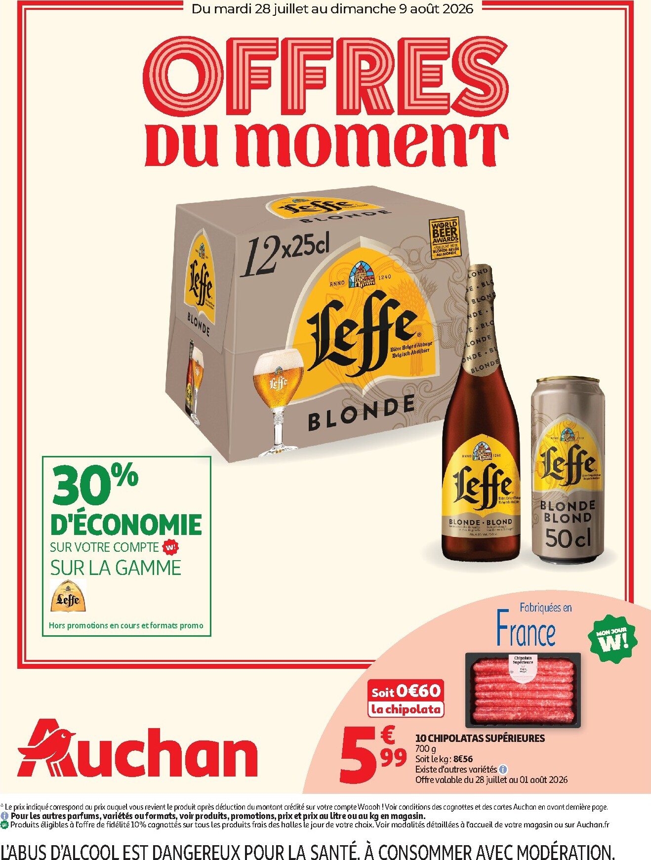 Flyer Auchan - Saveurs d'été hypers pour la semaine prochaine du du mardi 28/07/2026 au du dimanche 09/08/2026