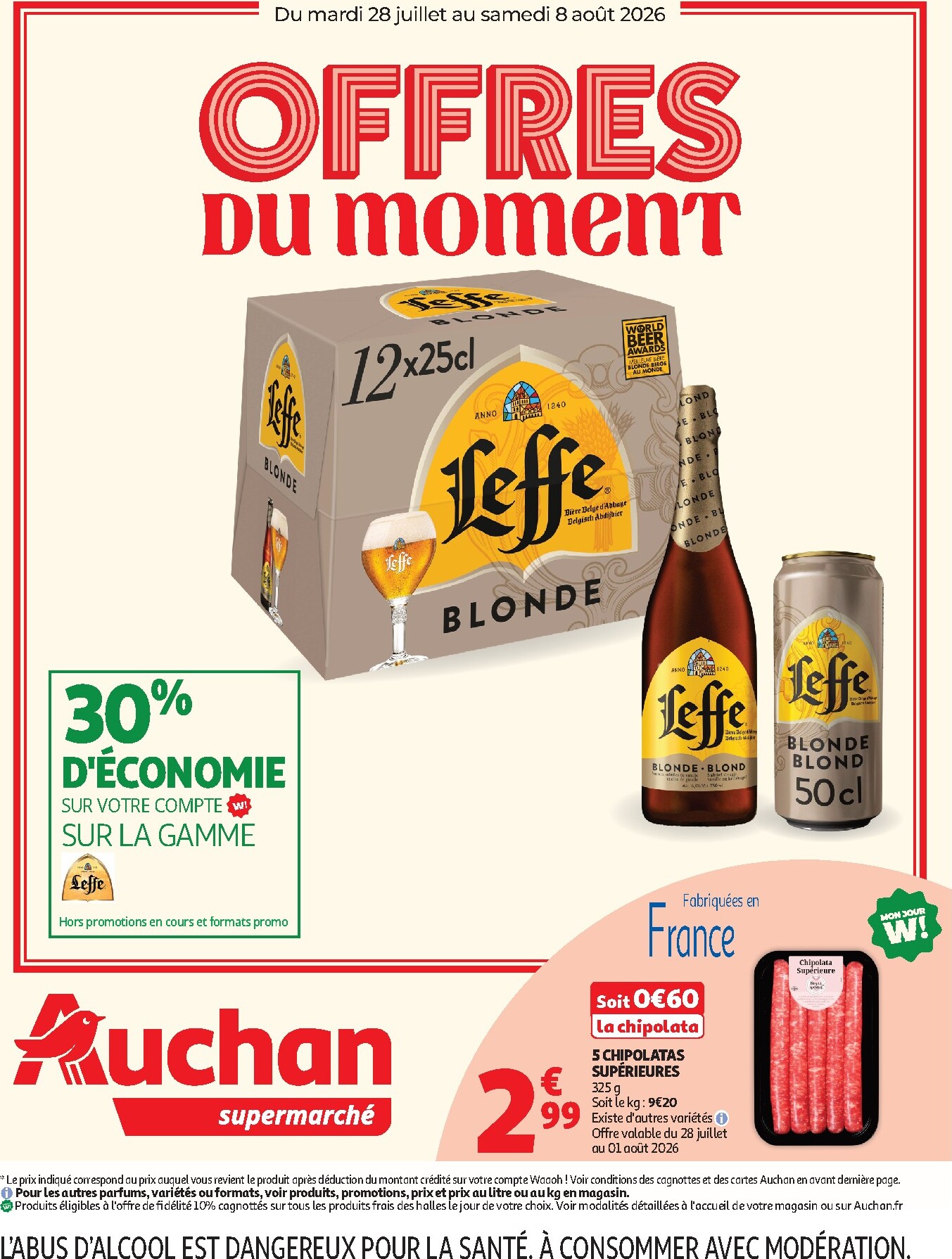Flyer Auchan - Saveurs d'été supers pour la semaine prochaine du du mardi 28/07/2026 au du samedi 08/08/2026