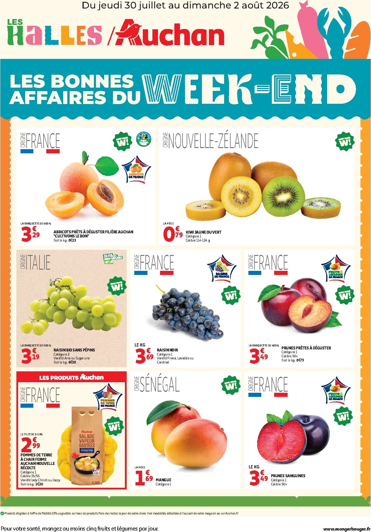 Current Auchan - Les bons plans du week end leaflet valid from de jeudi 30/07/2026 to du dimanche 02/08/2026