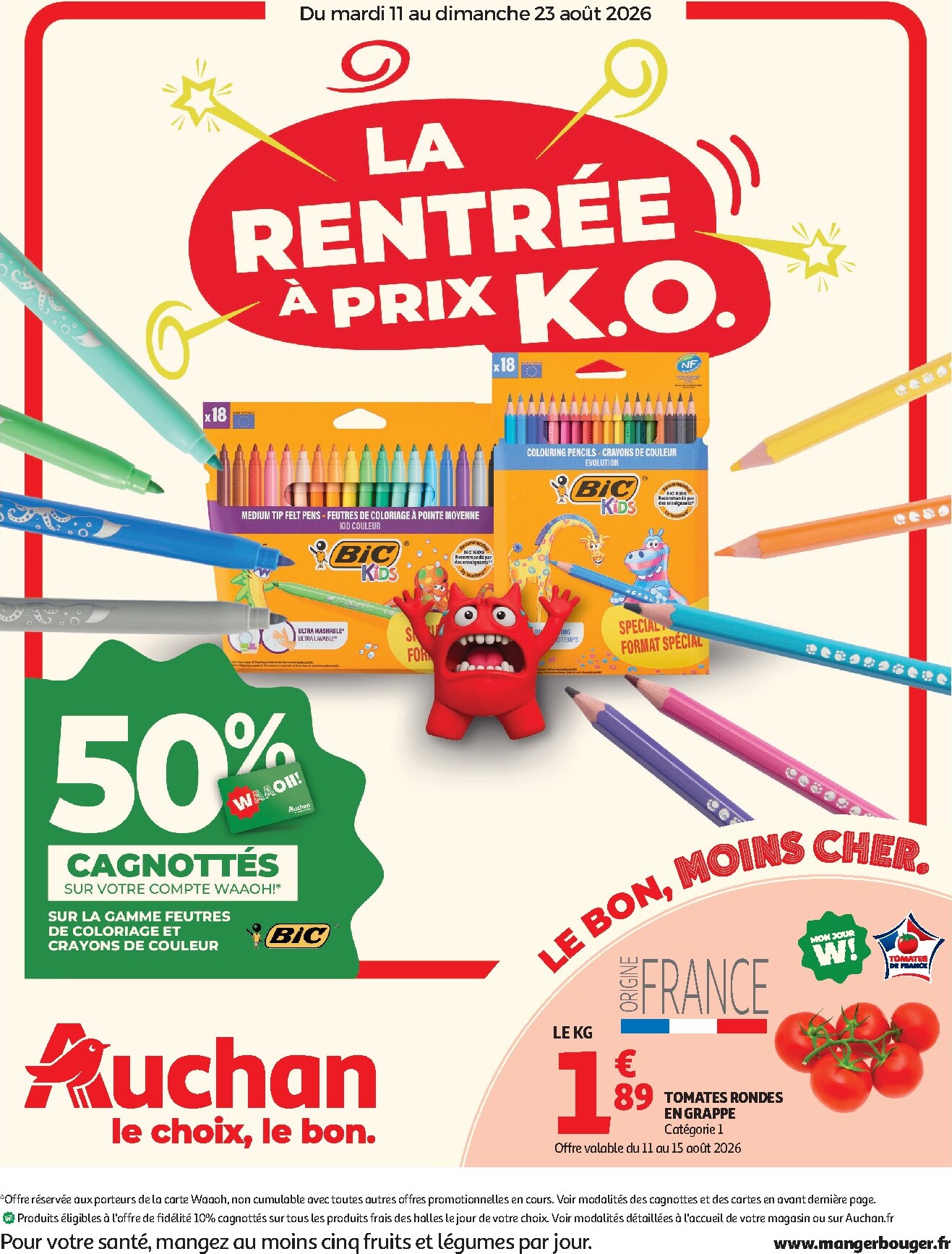 Flyer Auchan pour la semaine prochaine du du mardi 11/08/2026 au du dimanche 23/08/2026