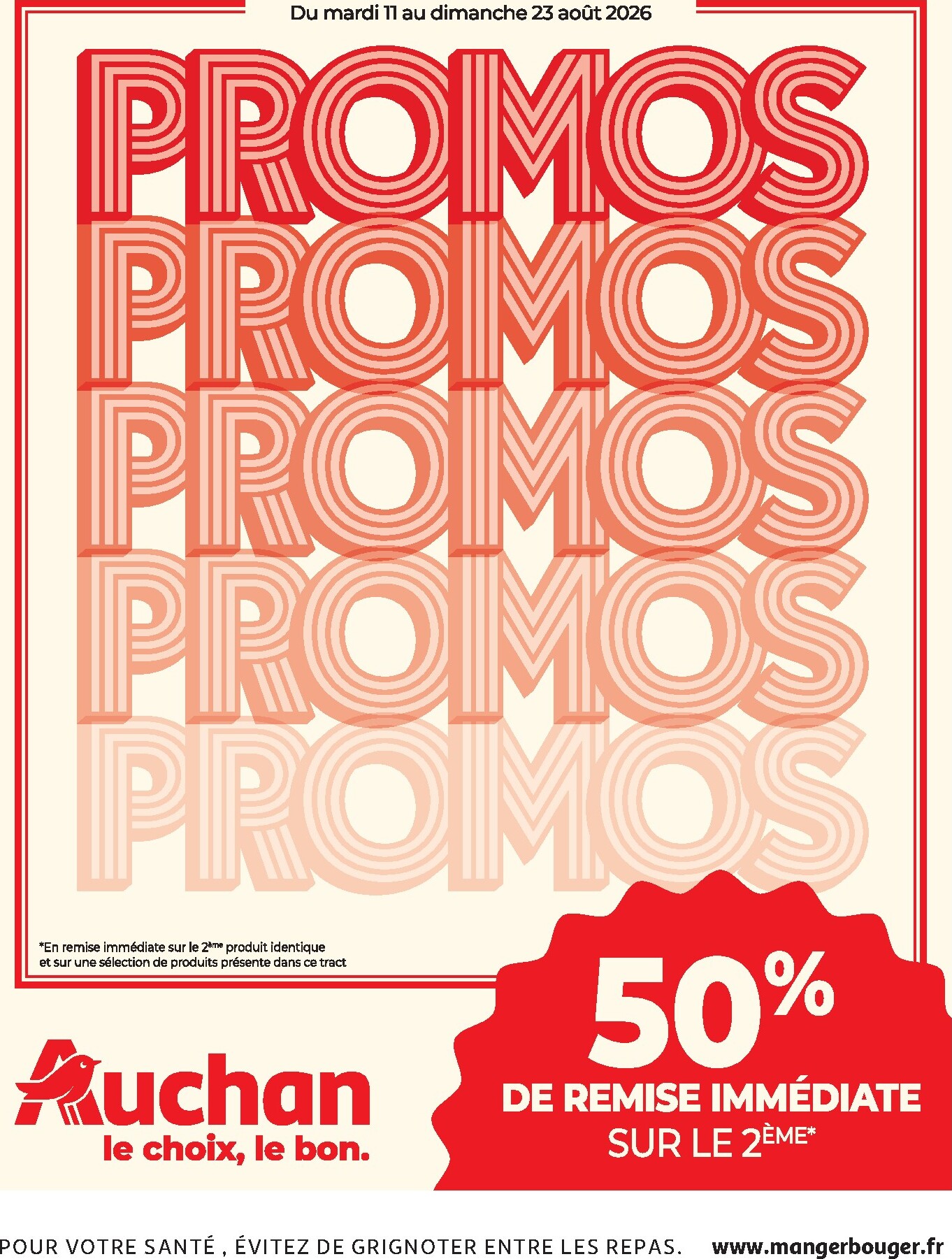 Flyer Auchan - Les promos du moment pour la semaine prochaine du du mardi 11/08/2026 au du dimanche 23/08/2026