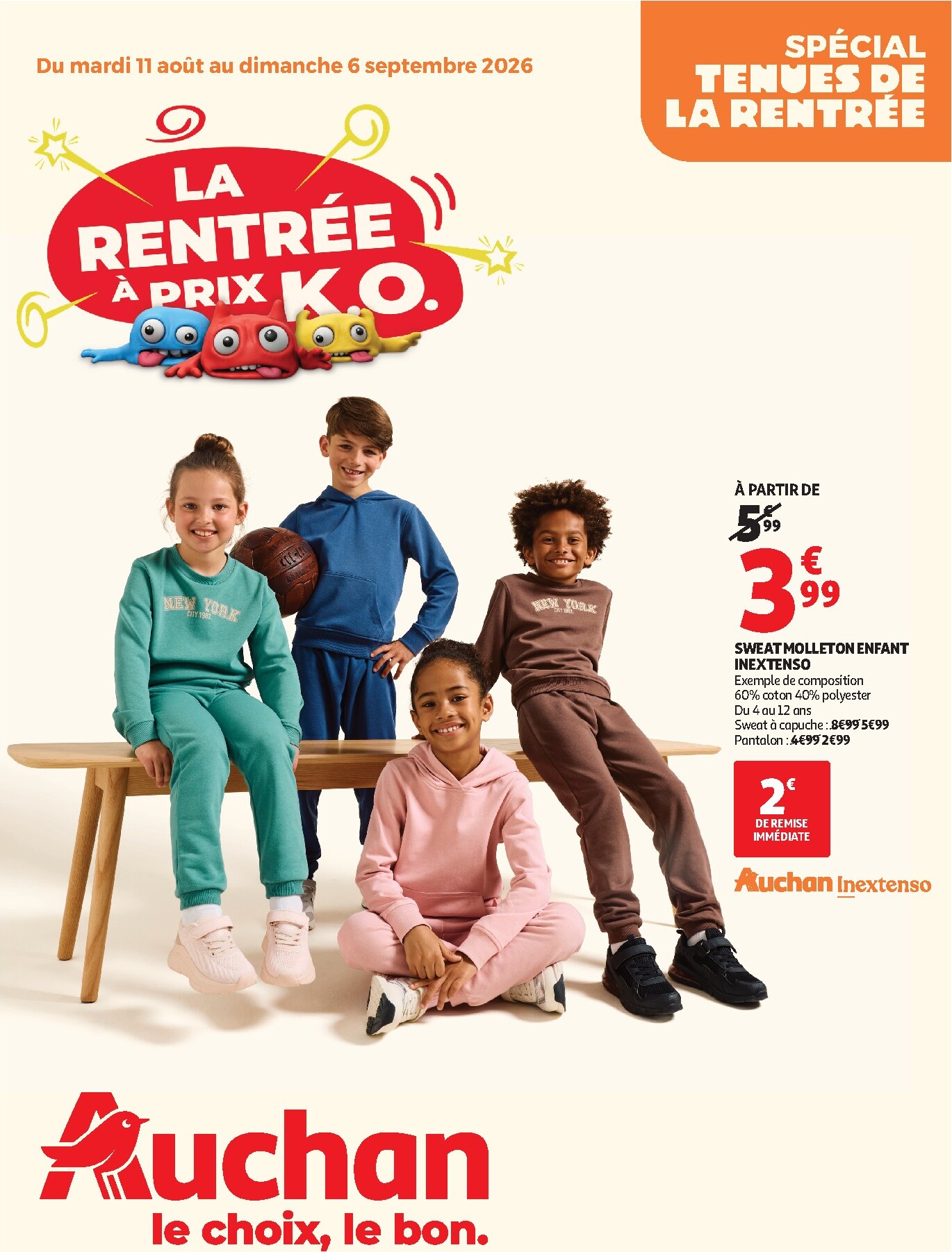 Flyer Auchan - Vêtements enfants rentrée - Hypermarché pour la semaine prochaine du du mardi 11/08/2026 au du dimanche 06/09/2026