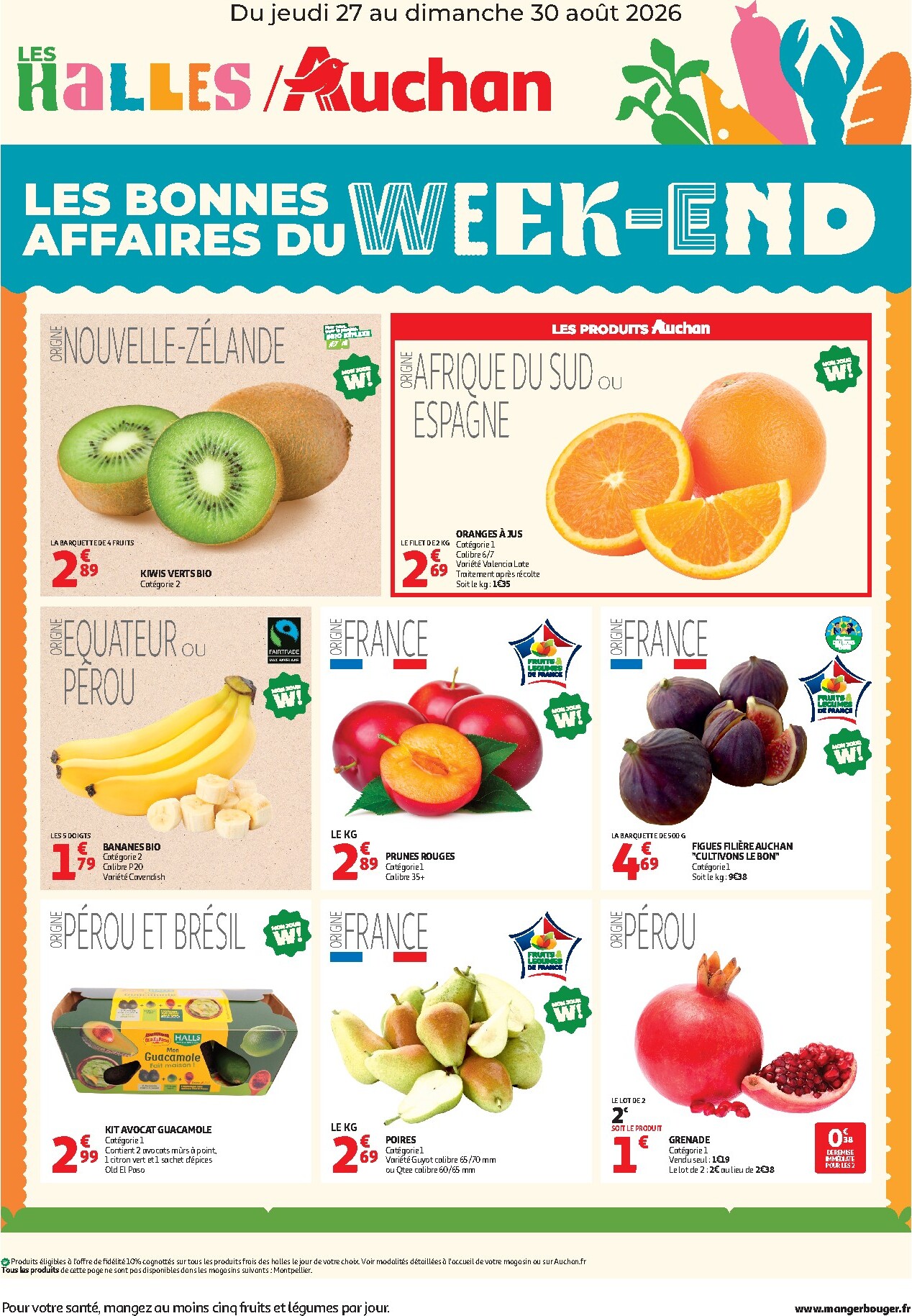 Current Auchan Hypermarché - Les bons plan du week end leaflet valid from de jeudi 27/08/2026 to du dimanche 30/08/2026