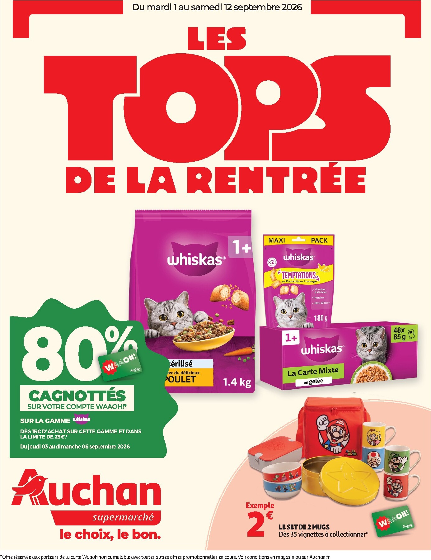 Flyer Auchan supermarché pour la semaine prochaine du du mardi 01/09/2026 au du samedi 12/09/2026