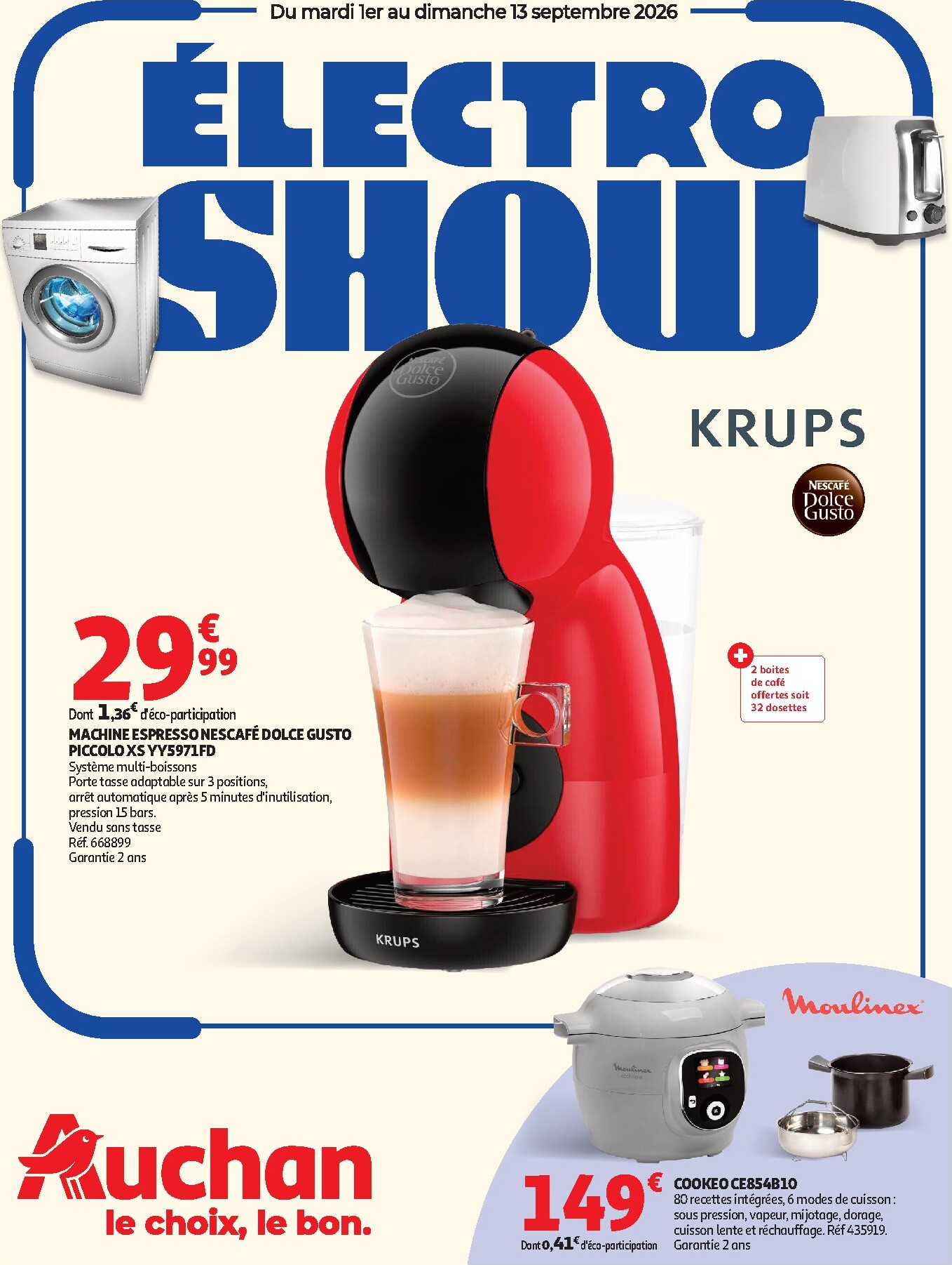 Flyer Auchan - Electroshow pour la semaine prochaine du du mardi 01/09/2026 au du dimanche 13/09/2026