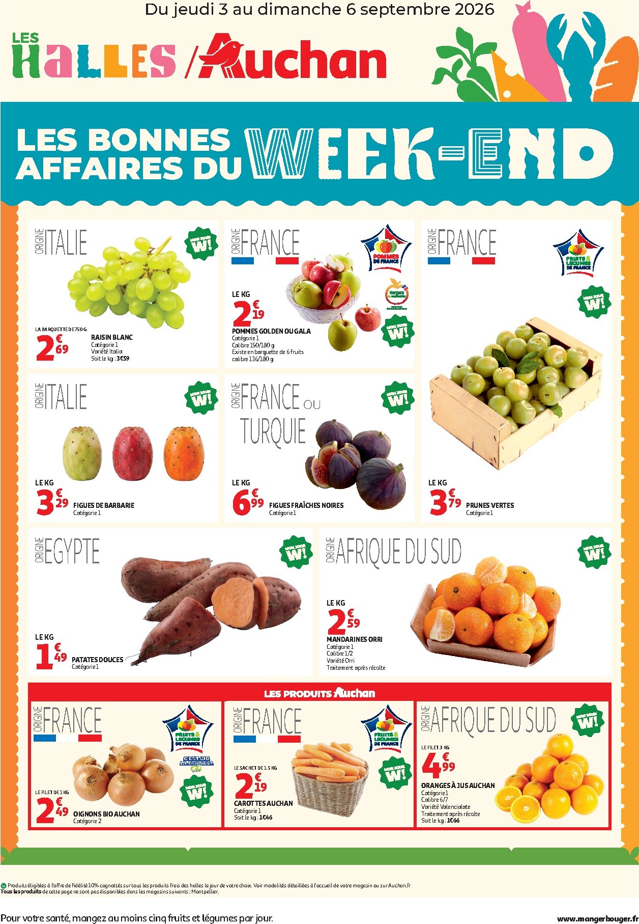Current Auchan Hypermarché - Les bons plan du week end leaflet valid from de jeudi 03/09/2026 to du dimanche 06/09/2026