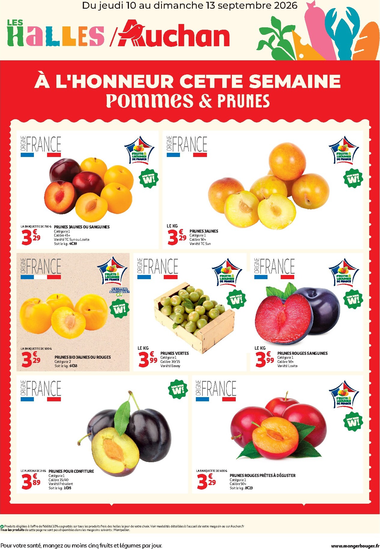 Current Auchan - À l'honneur cette semaine leaflet valid from de jeudi 10/09/2026 to du dimanche 13/09/2026
