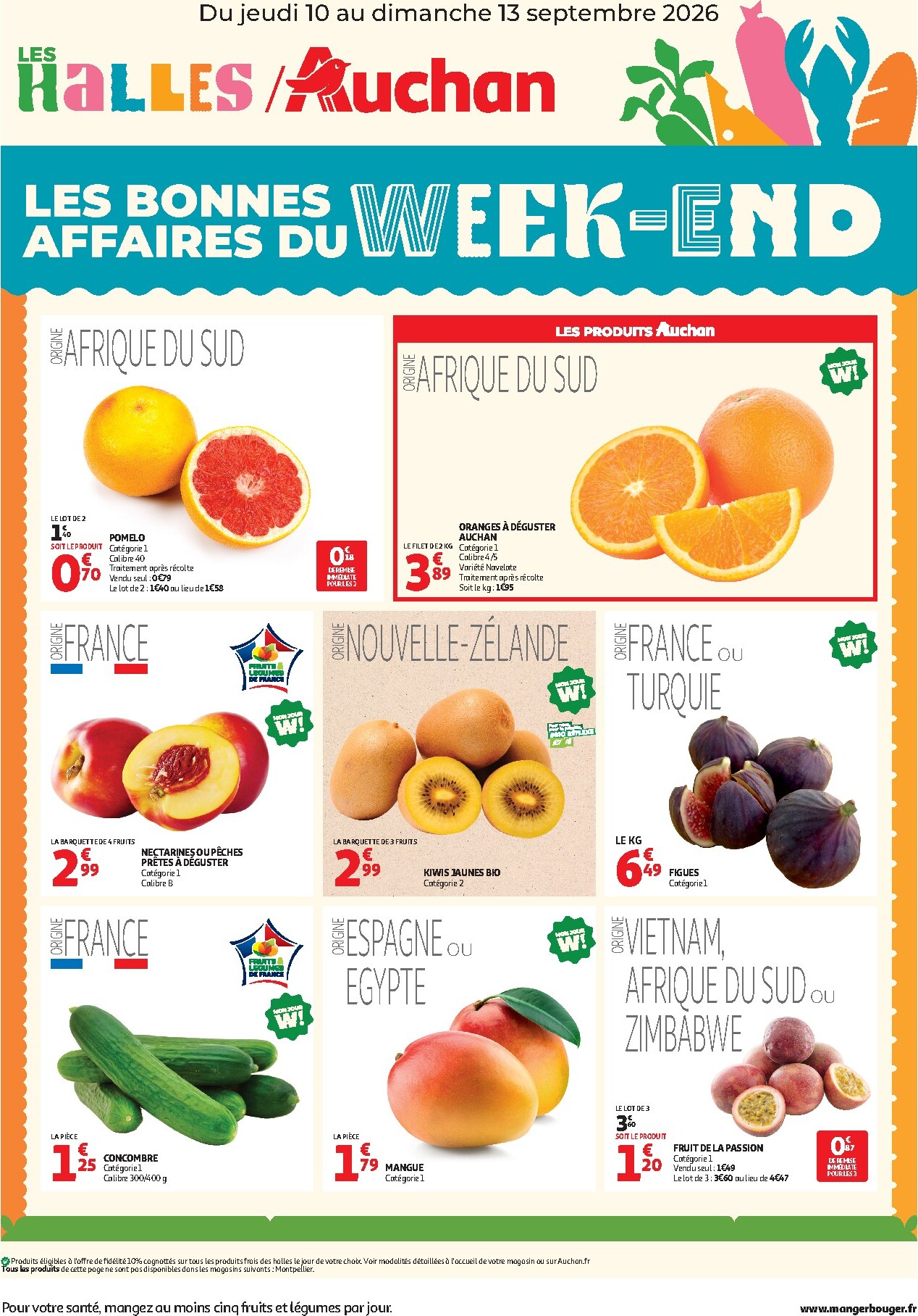 Current Auchan Hypermarché - Les bons plan du week end leaflet valid from de jeudi 10/09/2026 to du dimanche 13/09/2026