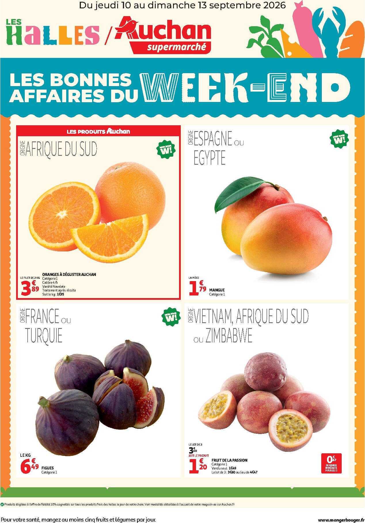 Current Auchan Supermarché - Les bons plan du week end dans votre super leaflet valid from de jeudi 10/09/2026 to du dimanche 13/09/2026