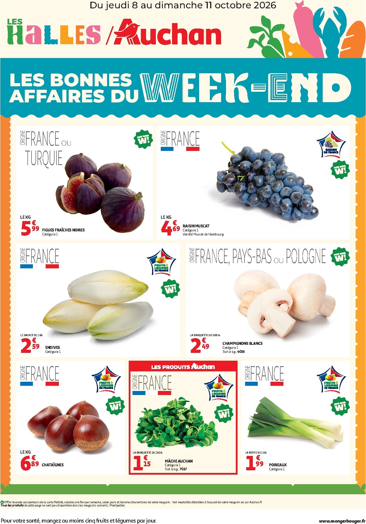 Current Auchan - Les bons plans du week-end leaflet valid from de jeudi 08/10/2026 to du dimanche 11/10/2026