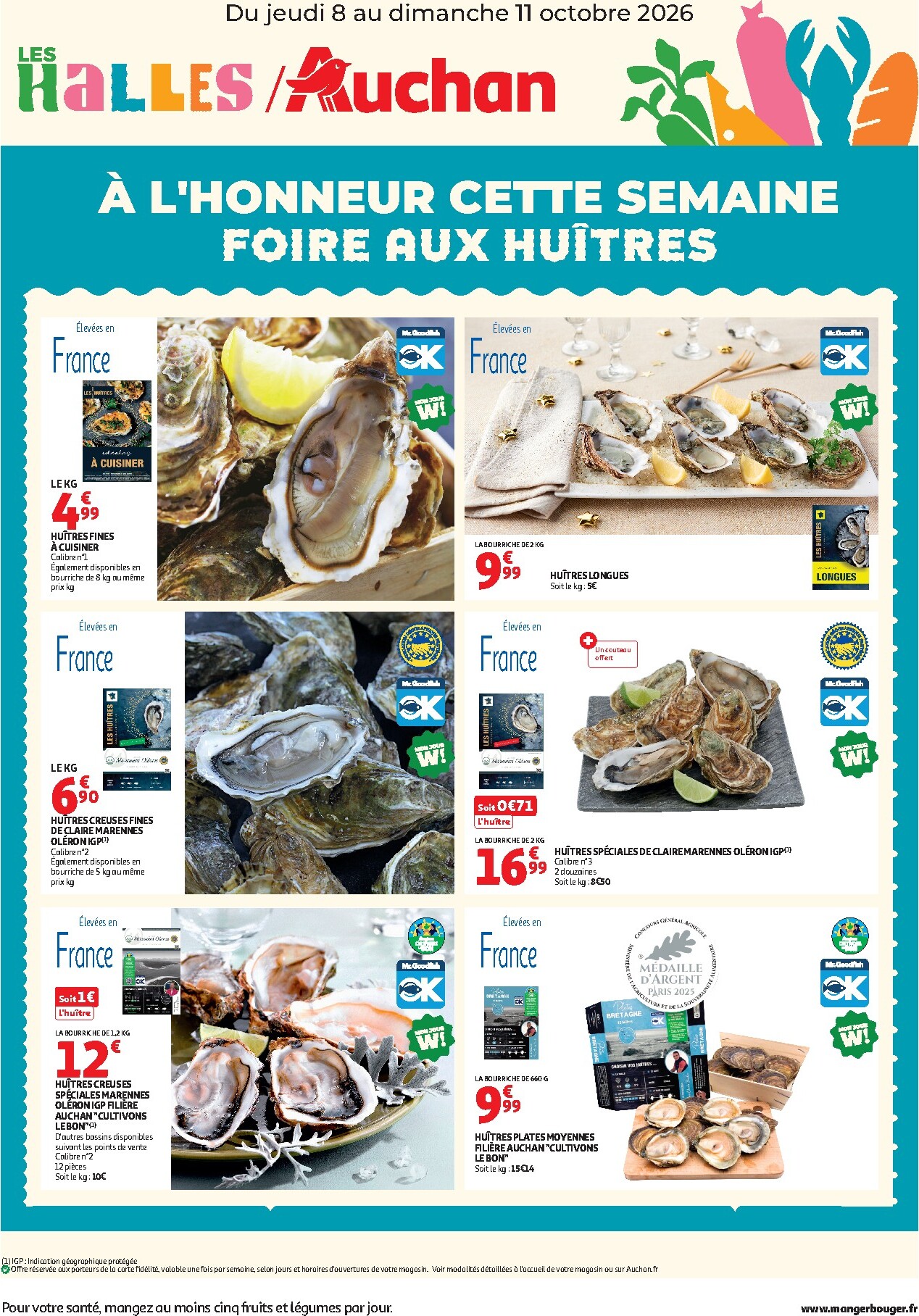 Current Auchan - Foire aux Huitres - Hypermarché leaflet valid from de jeudi 08/10/2026 to du dimanche 11/10/2026