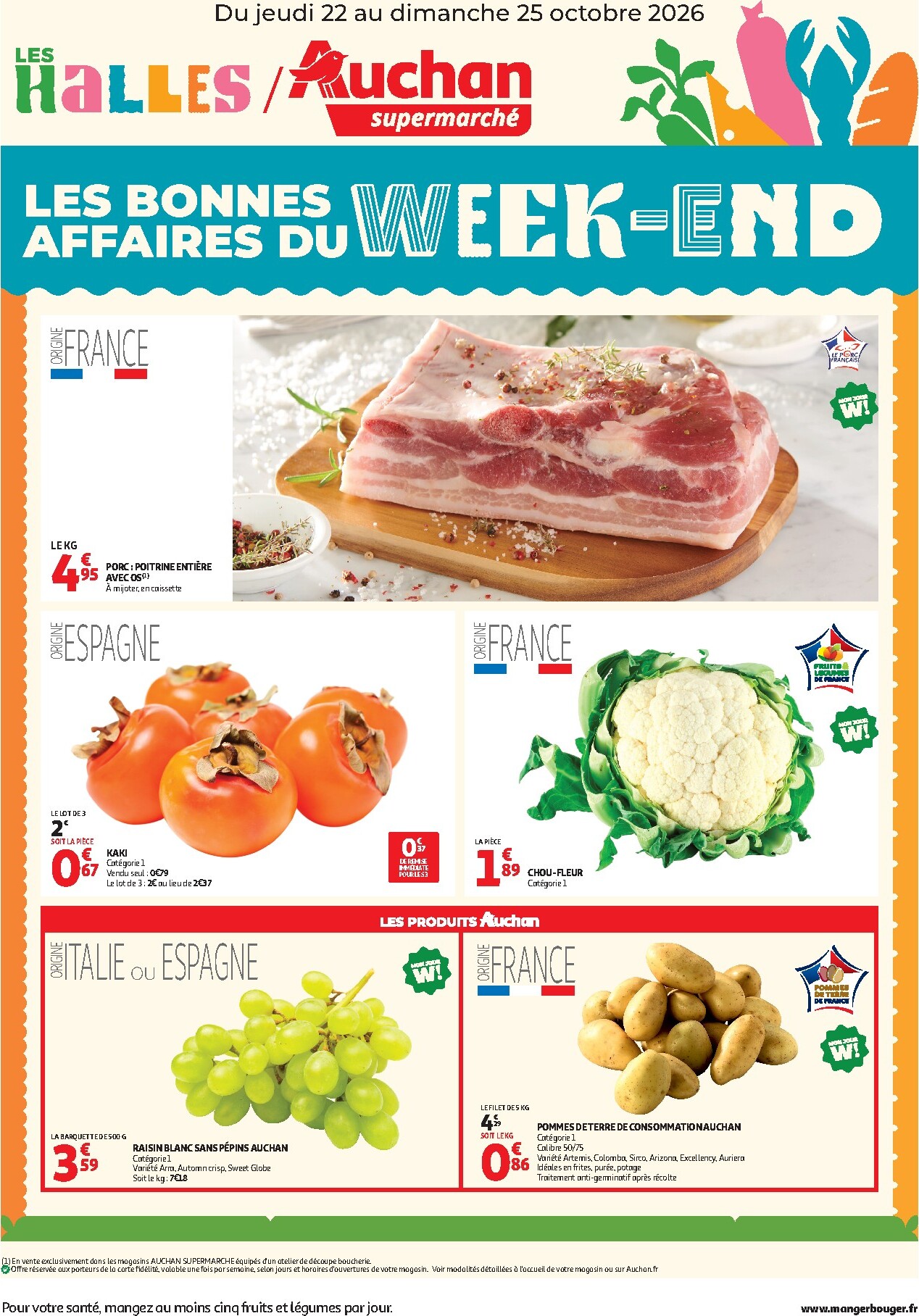 Current Auchan - Bons plans du week end - Supermarché leaflet valid from de jeudi 22/10/2026 to du dimanche 25/10/2026