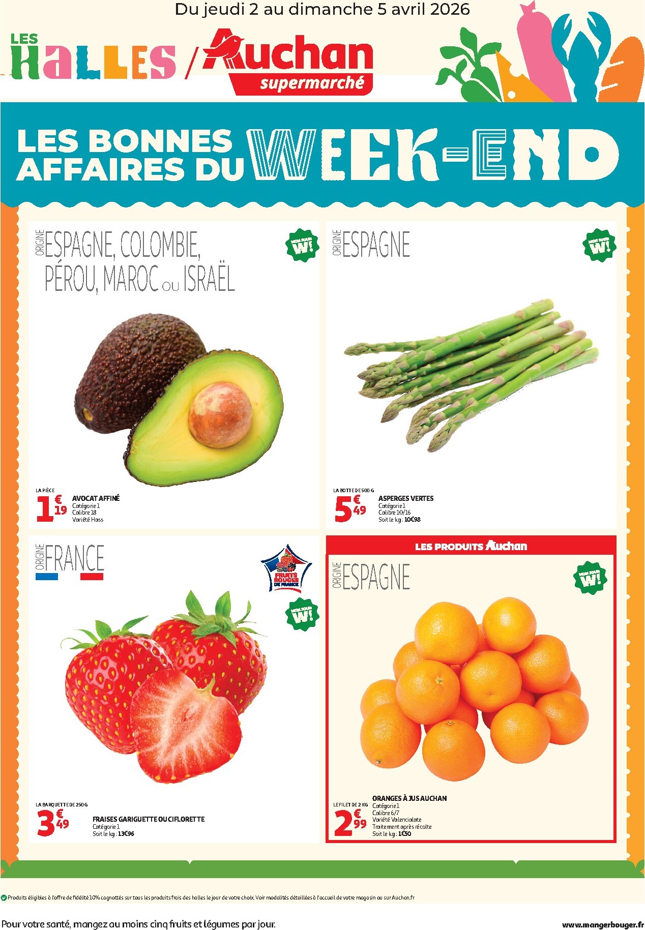 Catalogue Auchan - Les bons plans du week-end dans votre super - Supermarché valable du 02/04/2026 au 05/04/2026