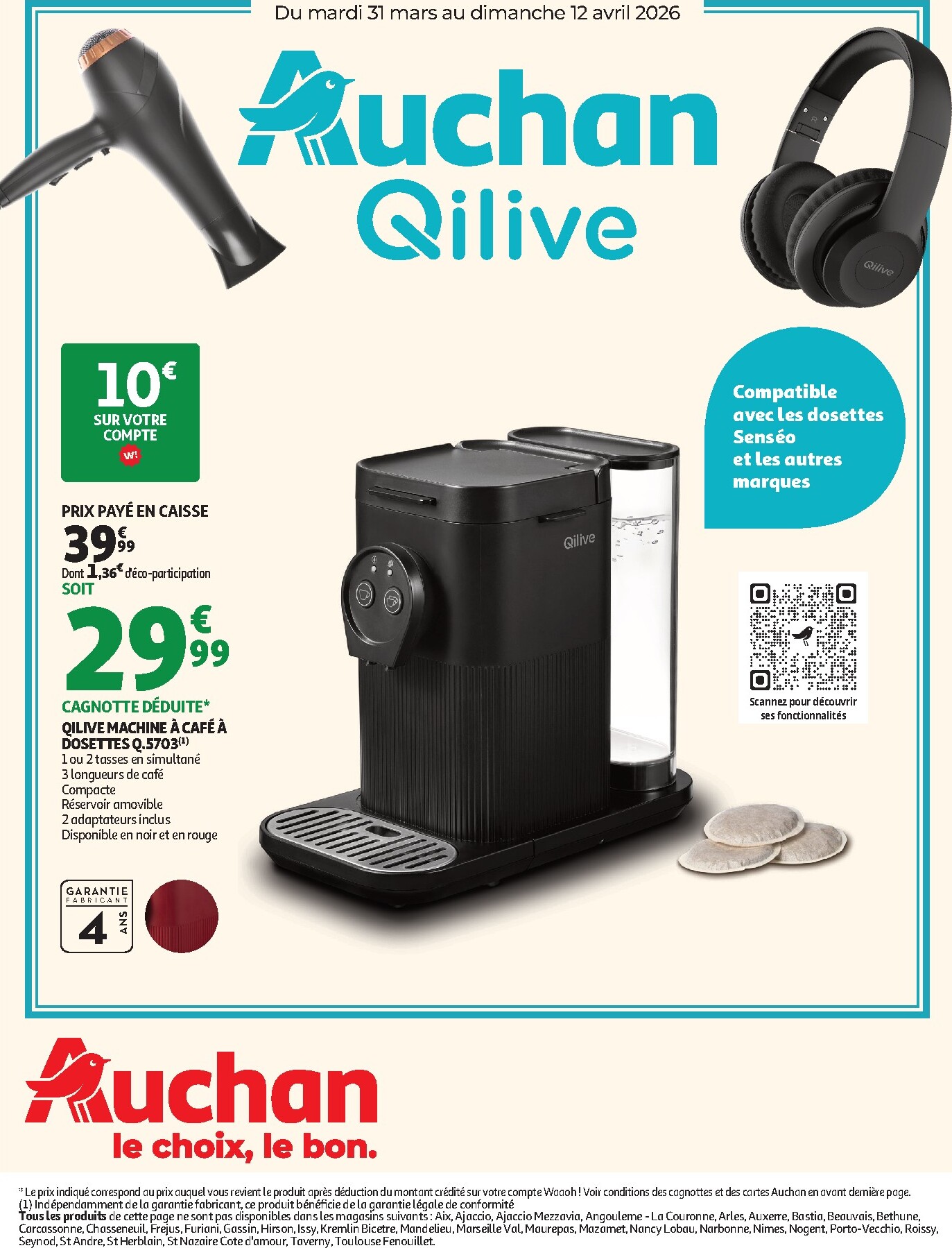 Catalogue Auchan - Produits Qilive - Hypermarché valable du 31/03/2026 au 12/04/2026