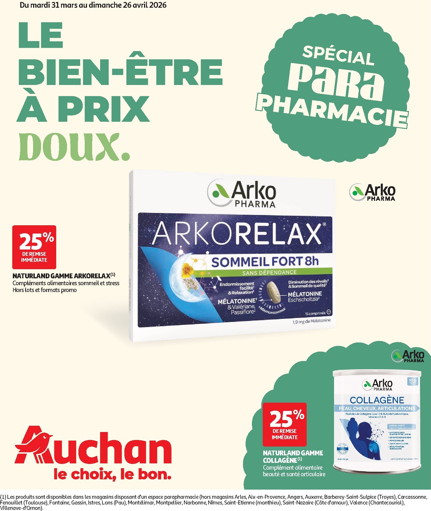 Catalogue Auchan - Parapharmacie, beauté - Hypermarché valable du 31/03/2026 au 26/04/2026