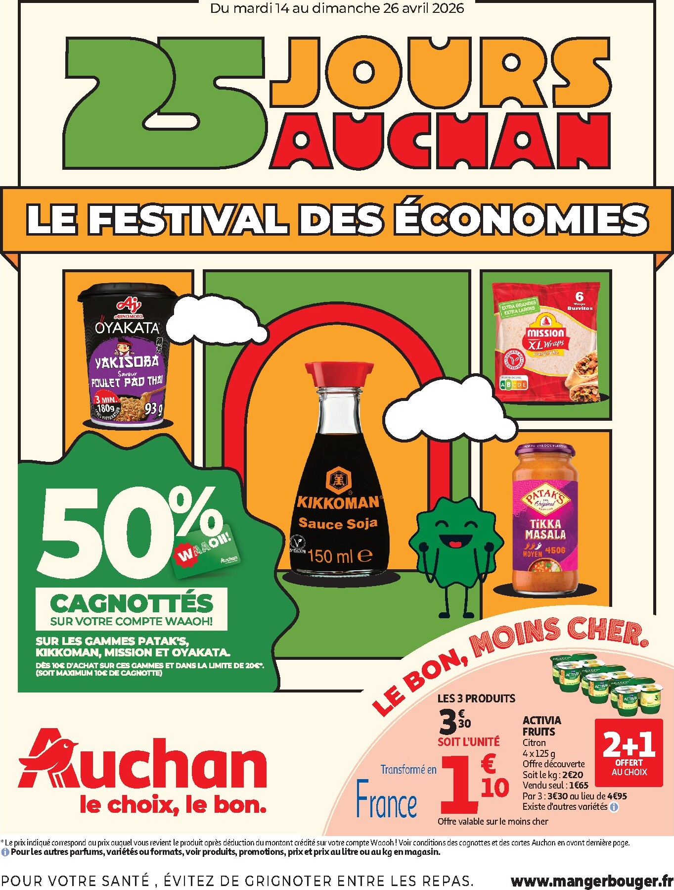 Flyer Auchan - 25 jours d'hyper promos pour la semaine prochaine du du mardi 14/04/2026 au du dimanche 26/04/2026