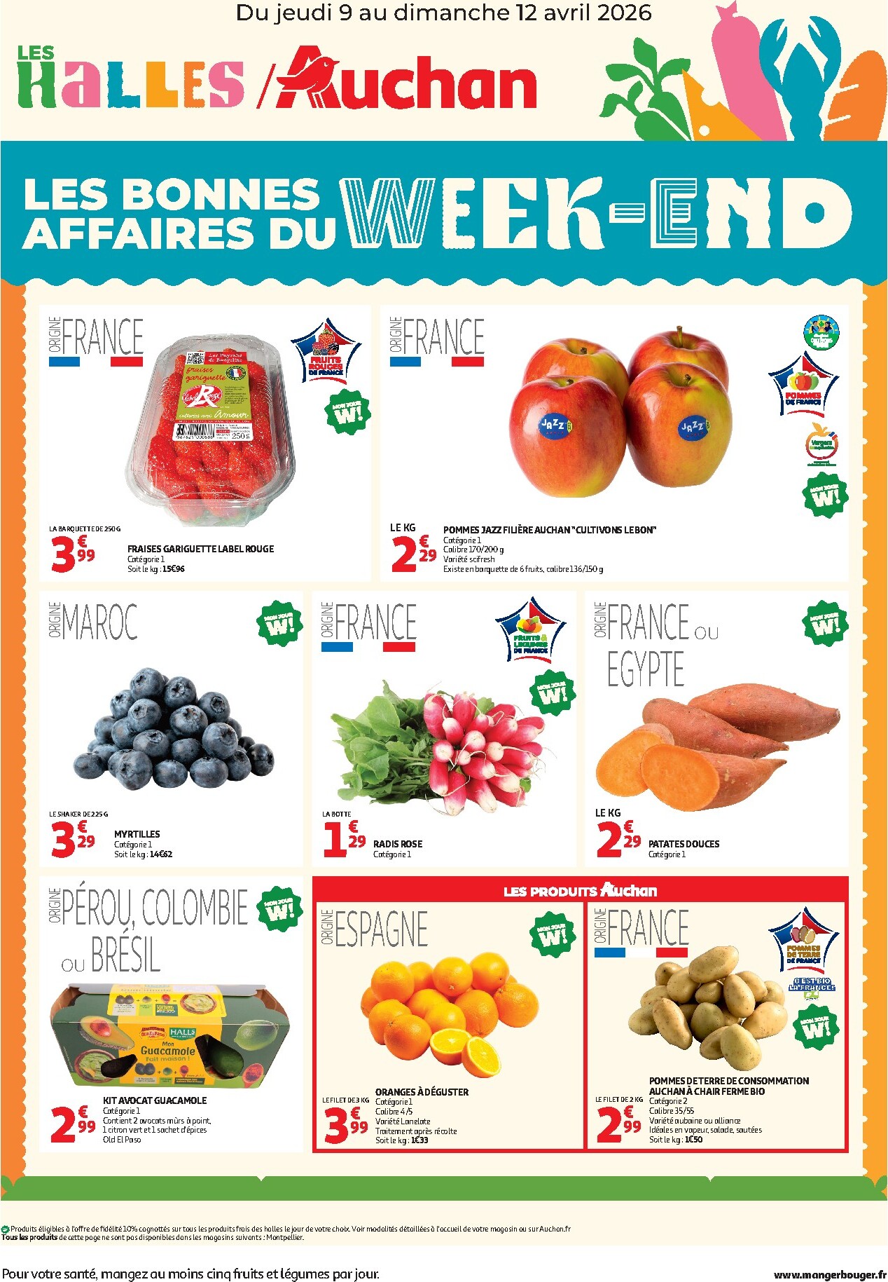Current Auchan - Les bons plans du week-end leaflet valid from de jeudi 09/04/2026 to du dimanche 12/04/2026