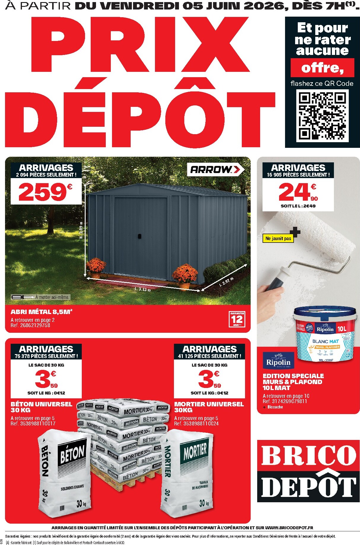 Current Brico Dépôt leaflet valid from du vendredi 05/06/2026 to de jeudi 18/06/2026