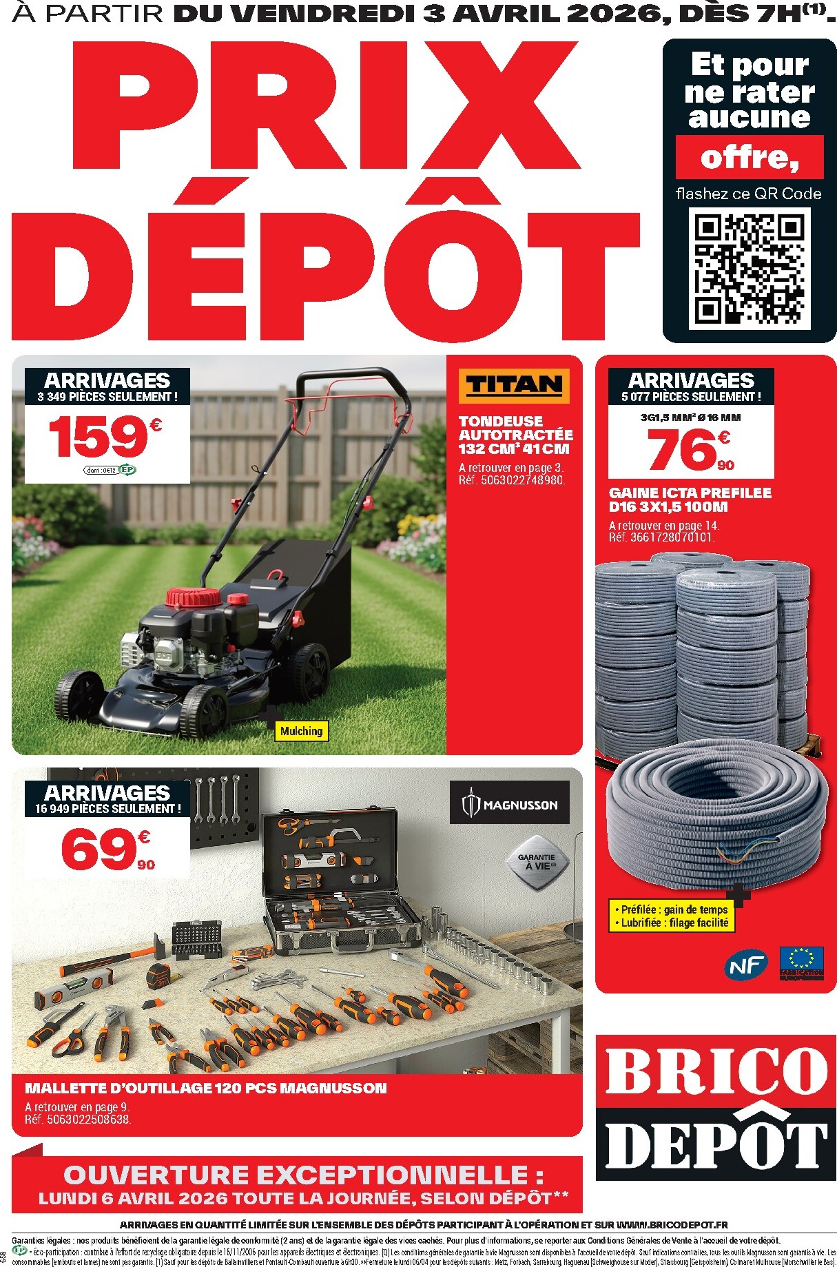 Current Brico Dépôt leaflet valid from du vendredi 03/04/2026 to de jeudi 16/04/2026