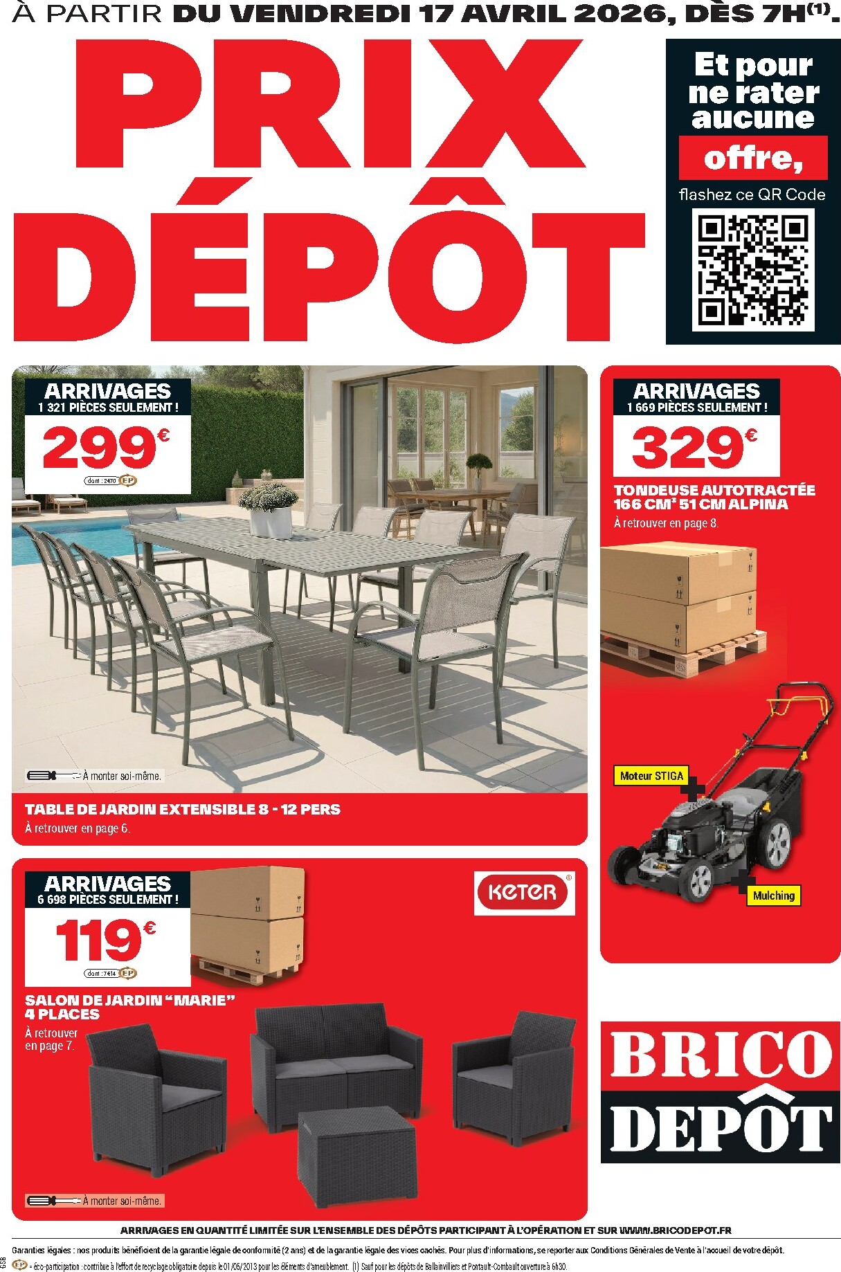 Current Brico Dépôt leaflet valid from du vendredi 17/04/2026 to de jeudi 30/04/2026