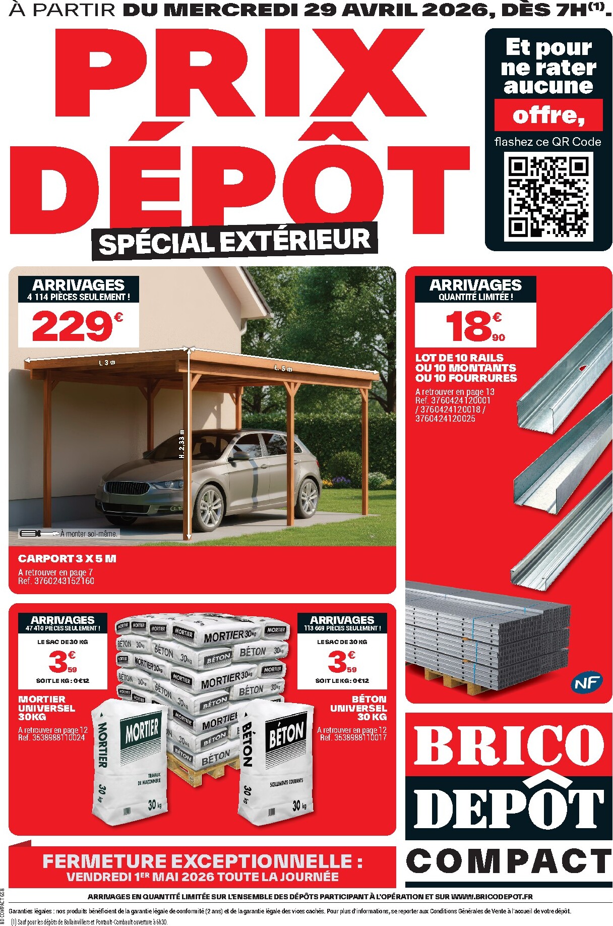 Current Brico Dépôt leaflet valid from du mercredi 29/04/2026 to du mardi 12/05/2026