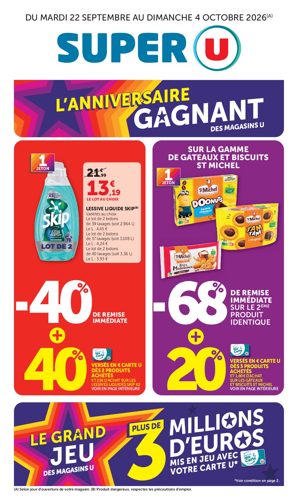 Prospectus Super U valide du du mardi 22/09/2026 au du dimanche 04/10/2026