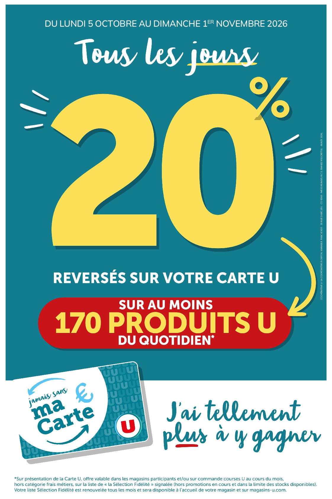 Current Super U - Ma sélection Carte U leaflet valid from du lundi 05/10/2026 to du dimanche 01/11/2026