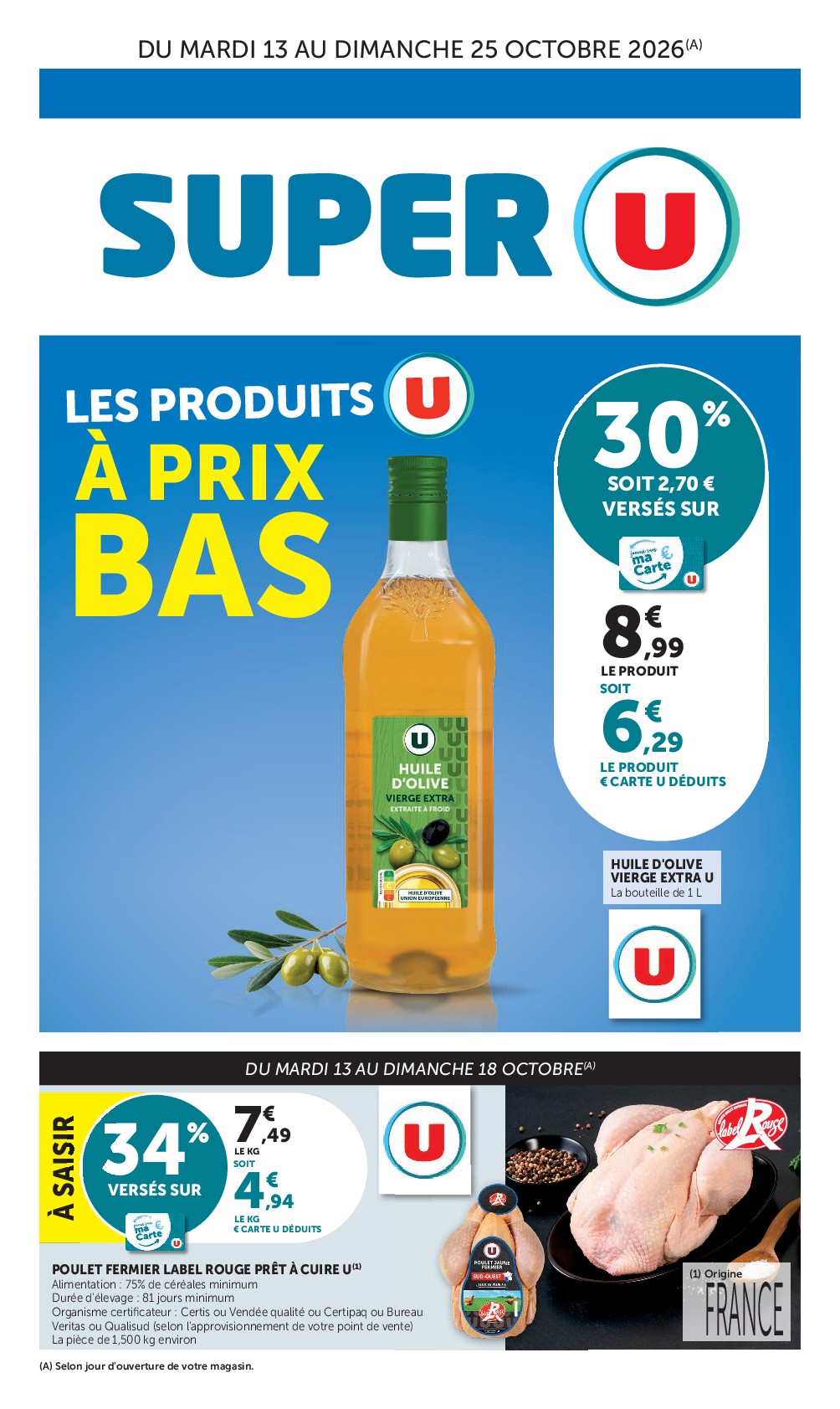 Prospectus Super U valide du du mardi 13/10/2026 au du dimanche 25/10/2026