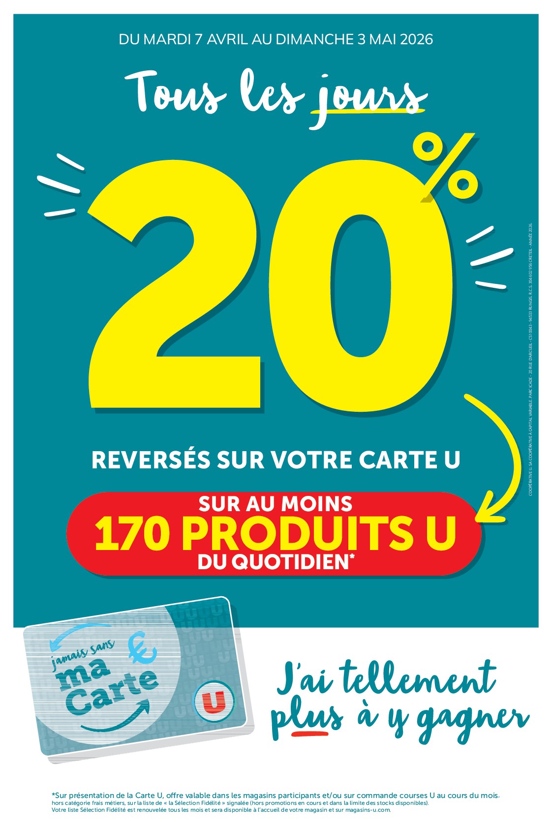 Current Super U - Ma sélection Carte U avril leaflet valid from du mardi 07/04/2026 to du dimanche 03/05/2026